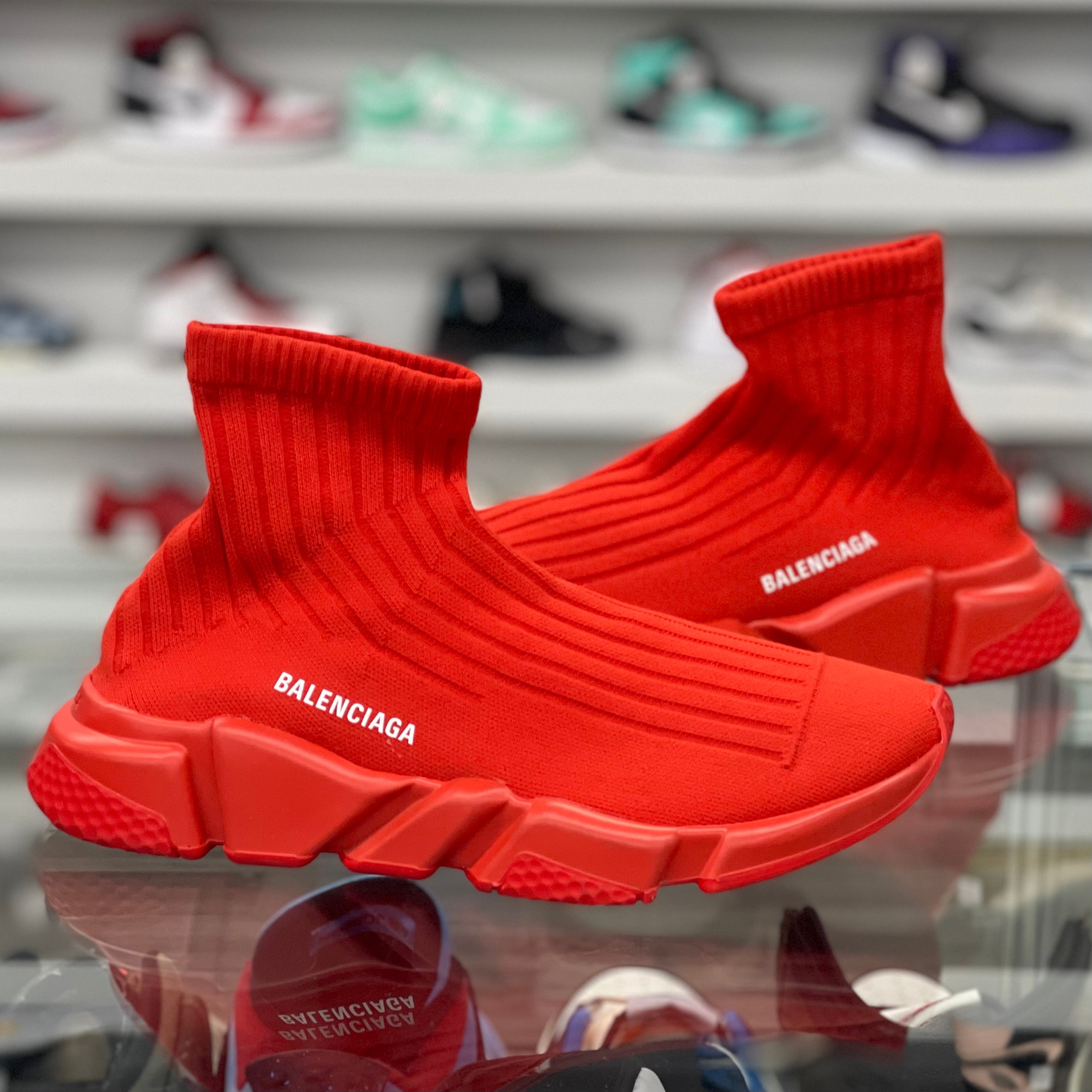 Balenciaga Speed Trainer “Rib-Knit Rouge”