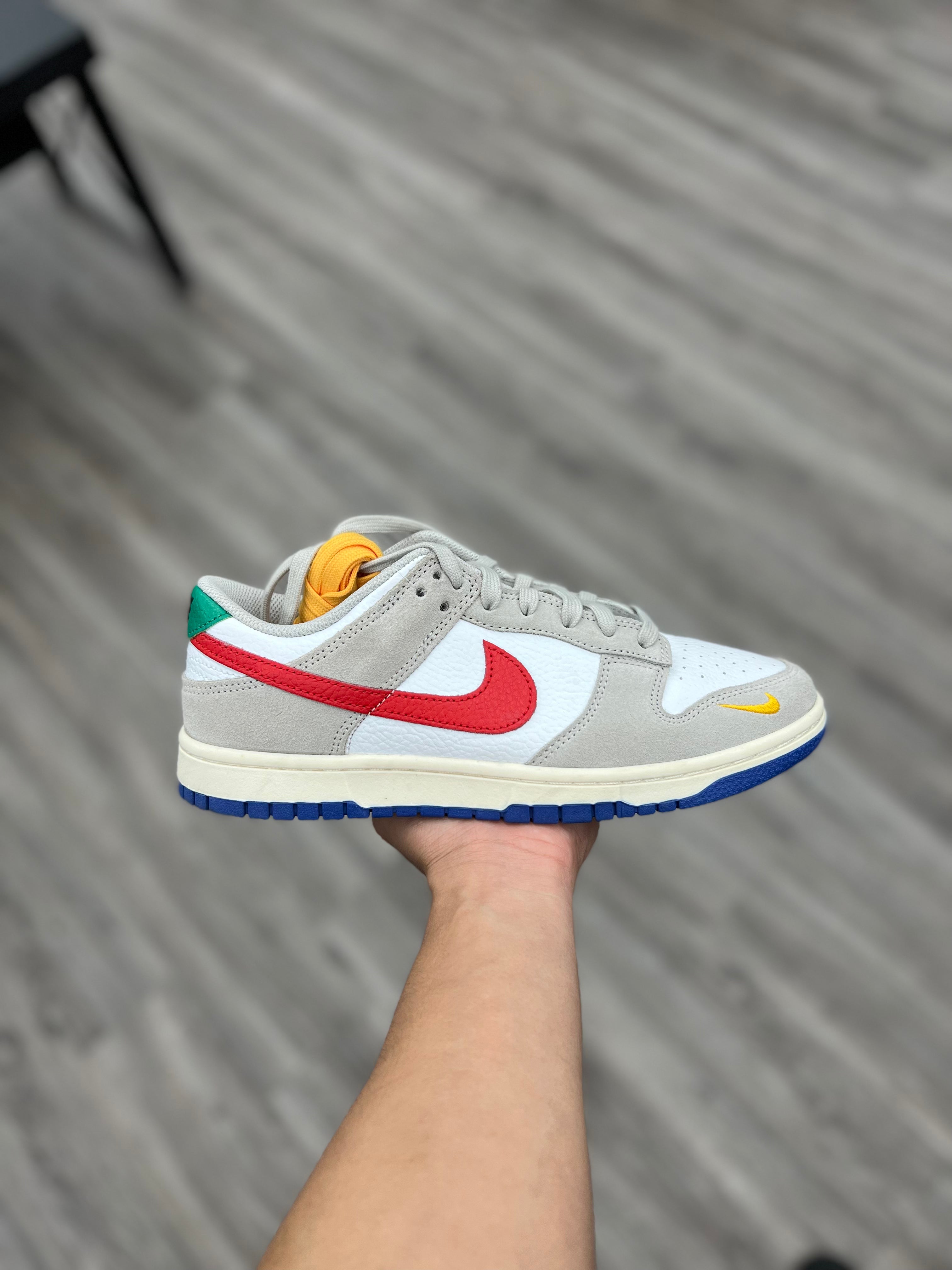 Nike Dunk Low “Light Iron Ore Red Blue”