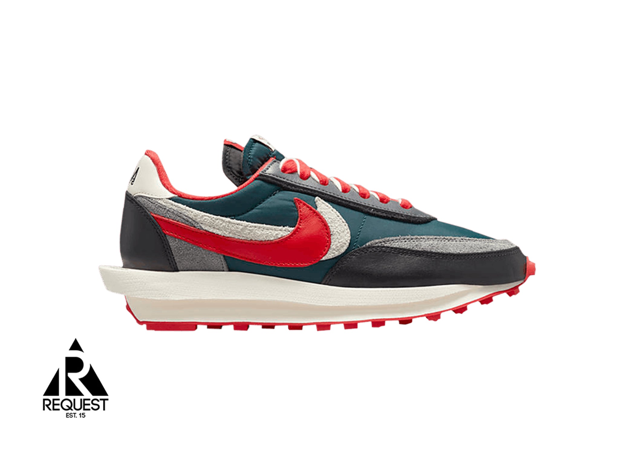 Nike LD Waffle “Sacai Undercover Midnight Spruce University Red”