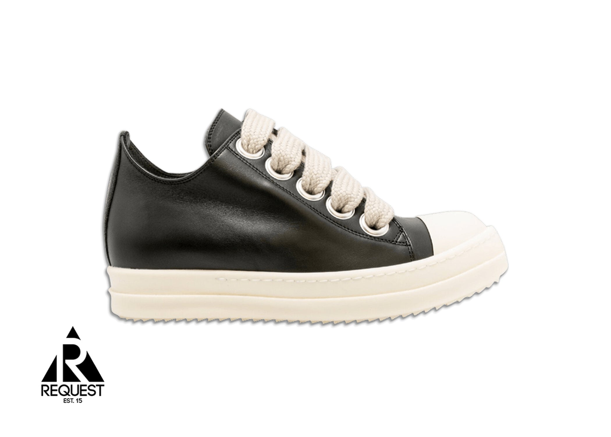 Rick Owens Strobe Leather Low Jumbo "Black Milk"