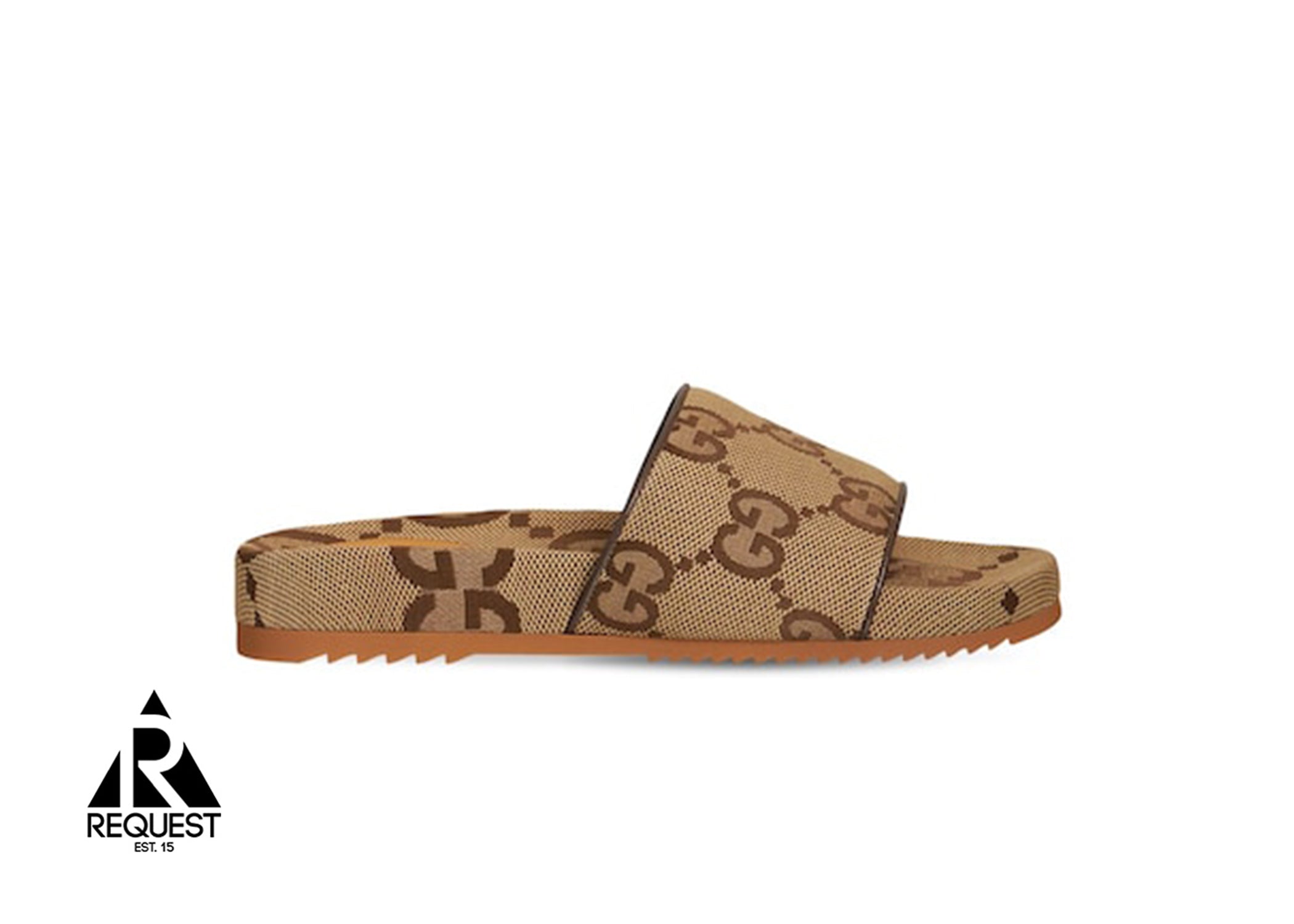 Gucci Maxi GG Canvas Slides "Camel Ebony"