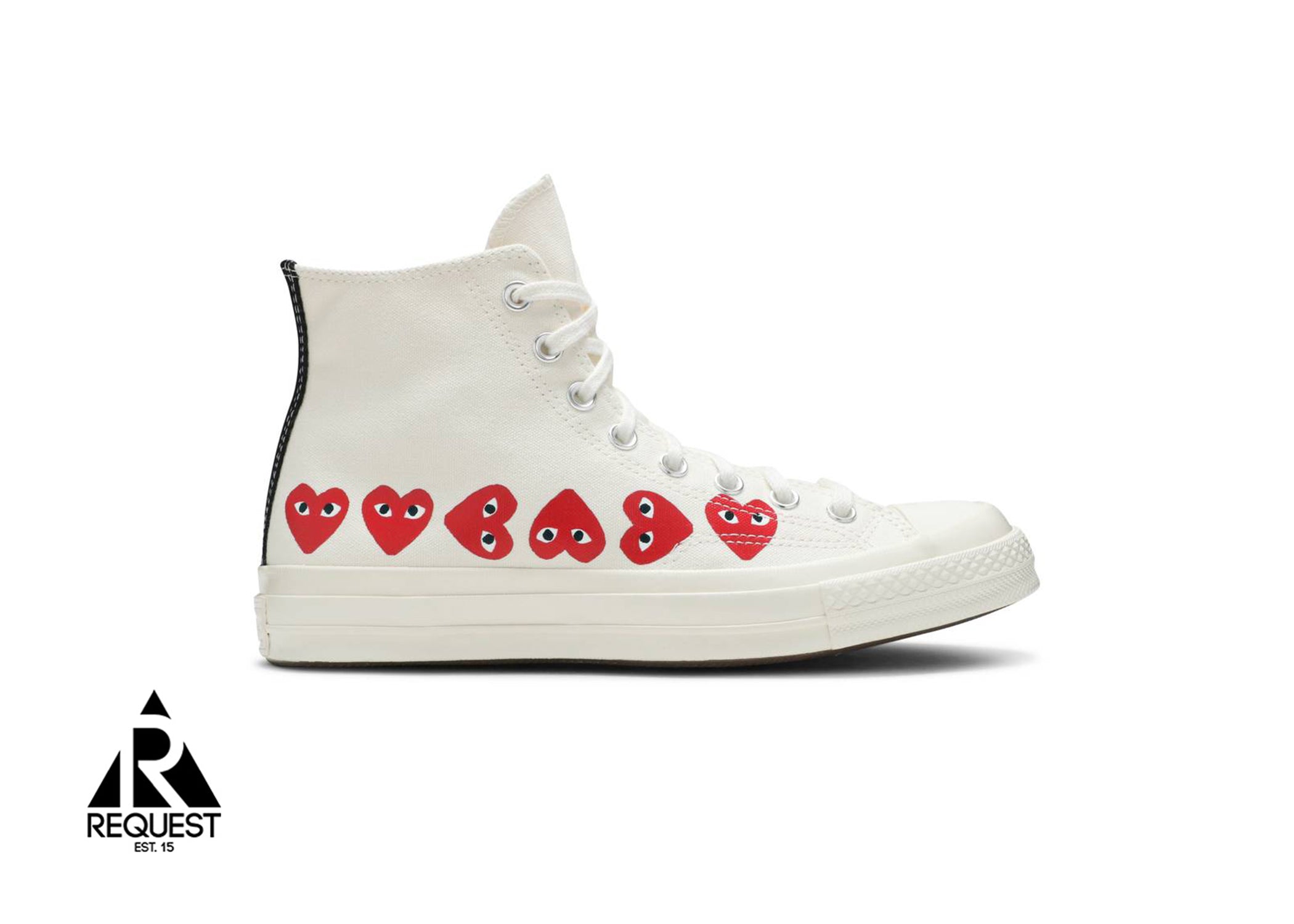 Converse CDG Chuck Taylor High “White Multi Heart”