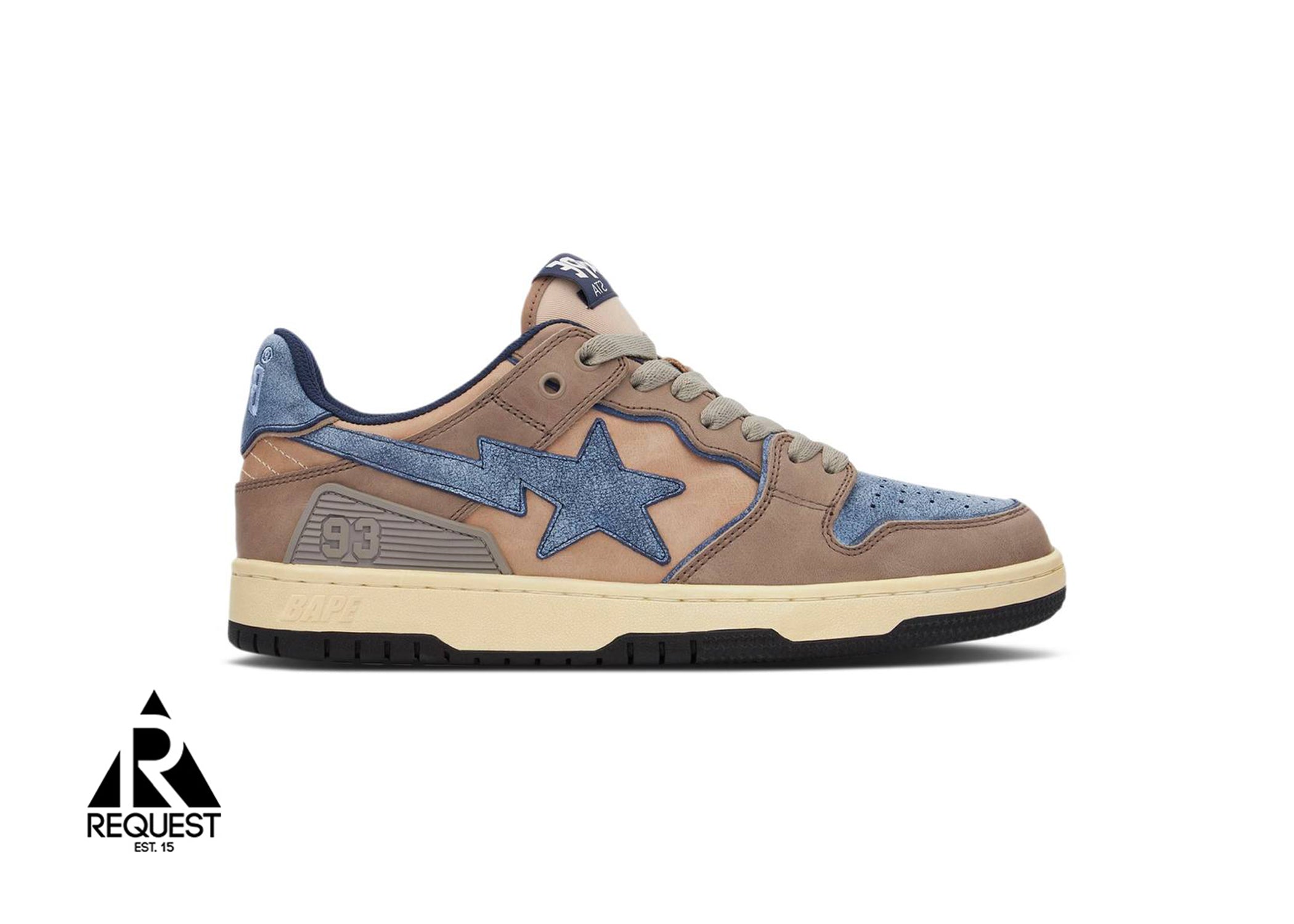 A Bathing Ape Bape SK8sta "Navy & Taupe ”