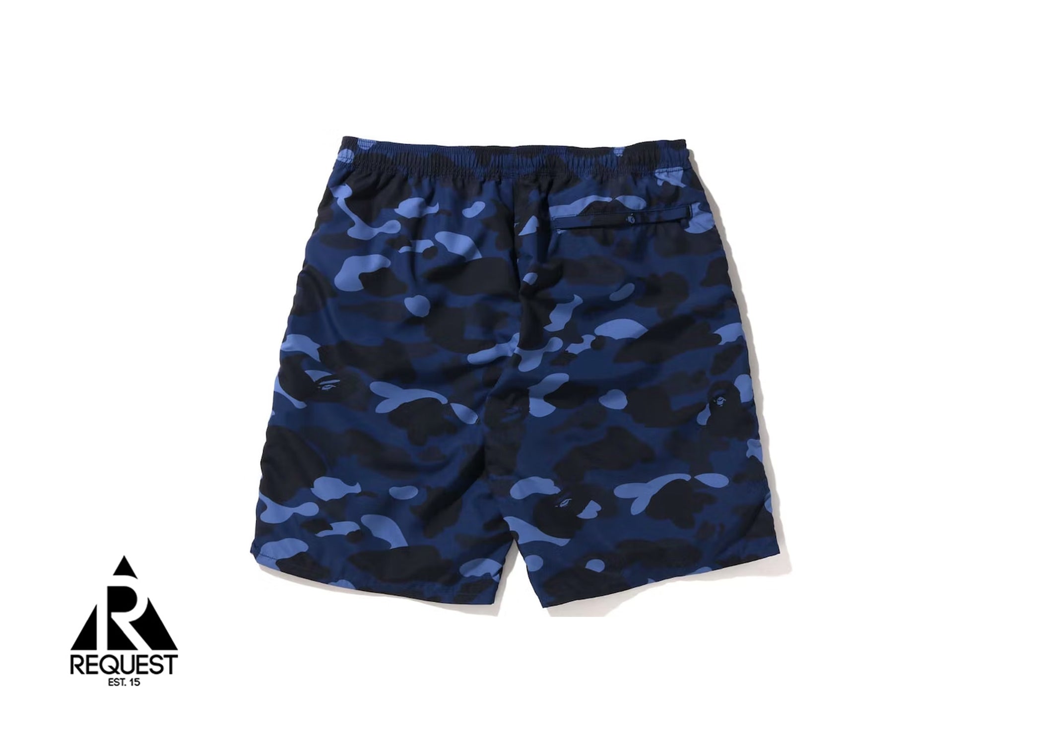 A Bathing Ape Camo Shark Beach Shorts "Navy"