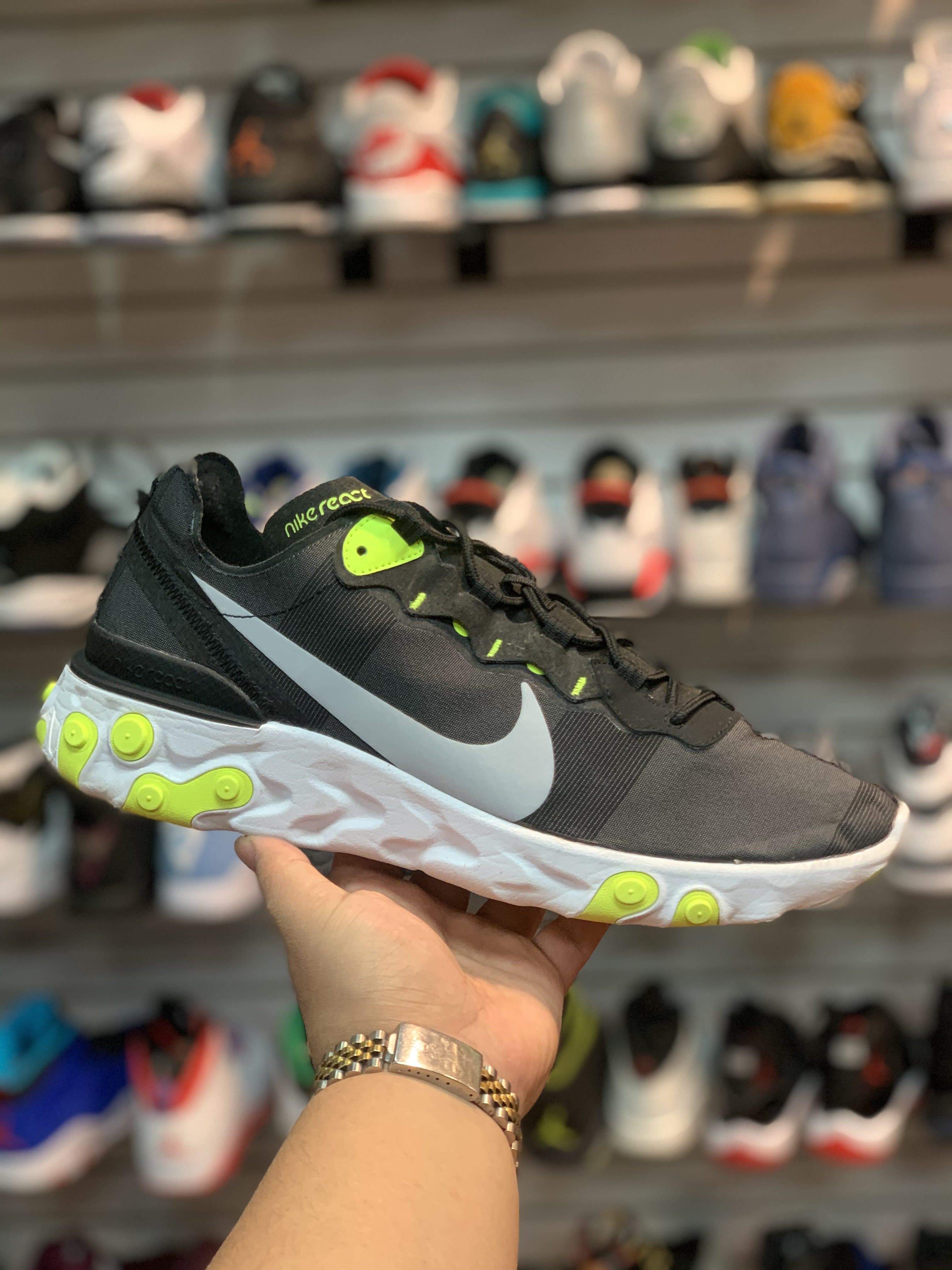 Nike React Element 55 “Black Wolf Grey Volt”