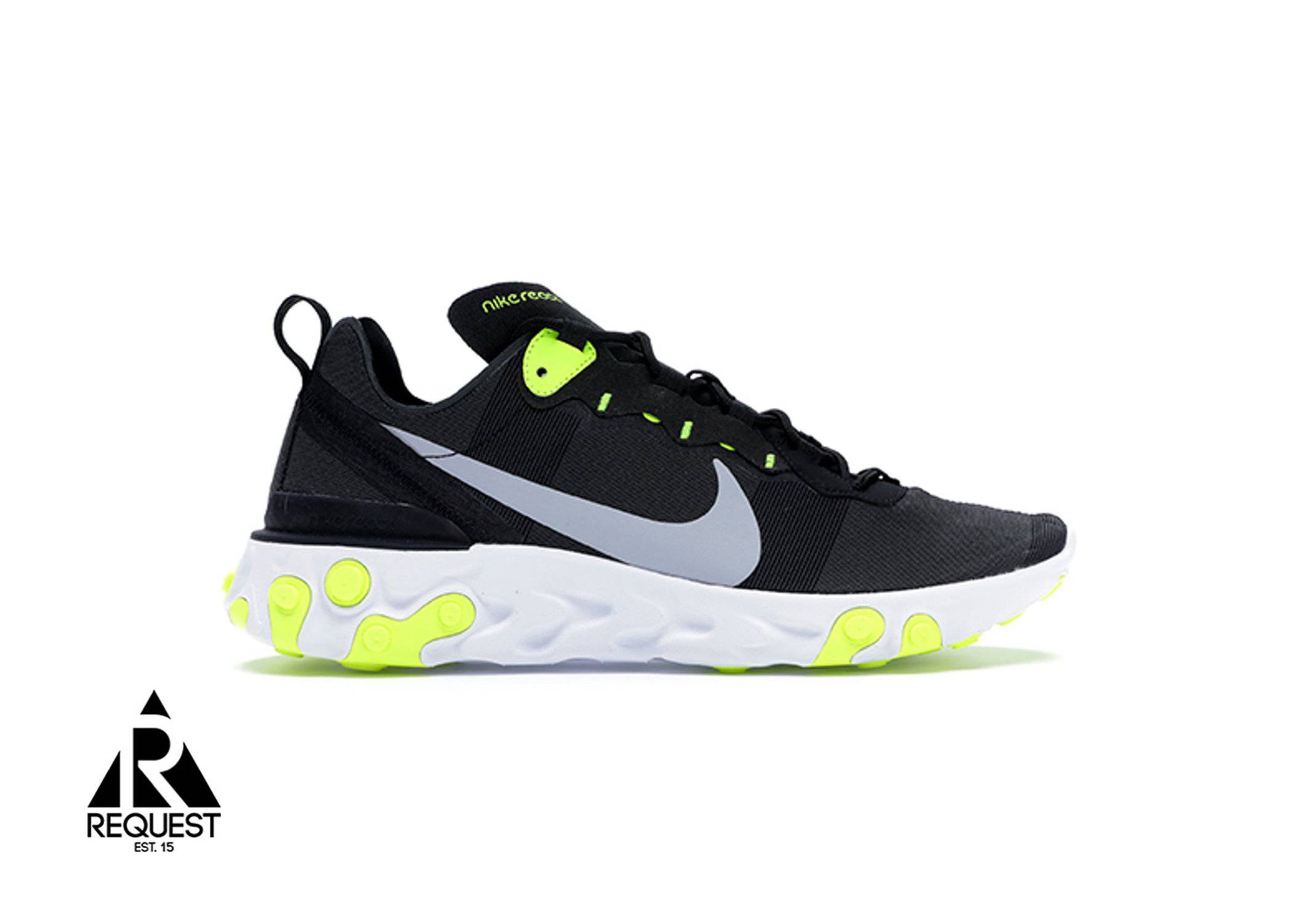Nike React Element 55 “Black Wolf Grey Volt”
