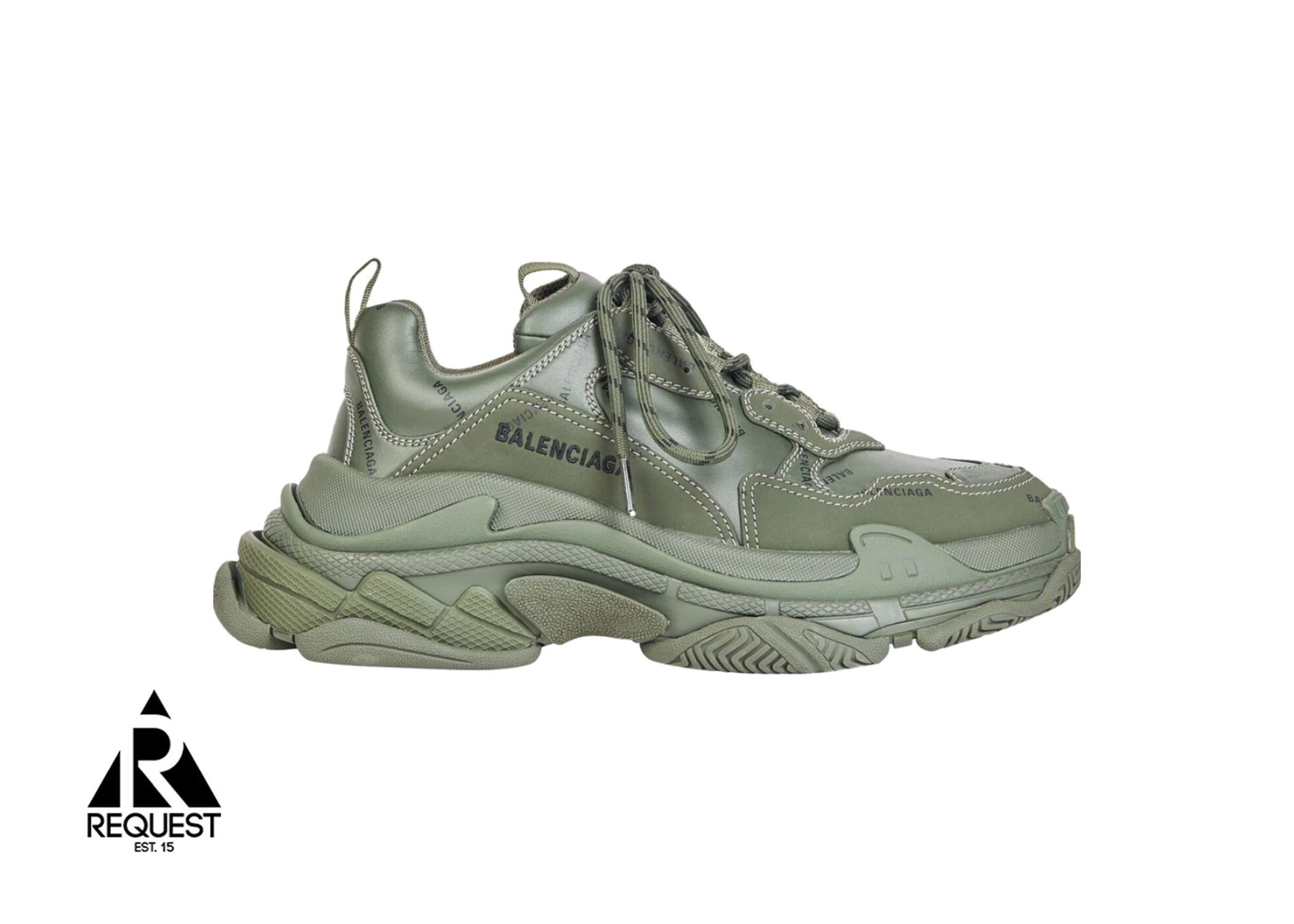 Balenciaga Triple S “Olive All Over Logo”