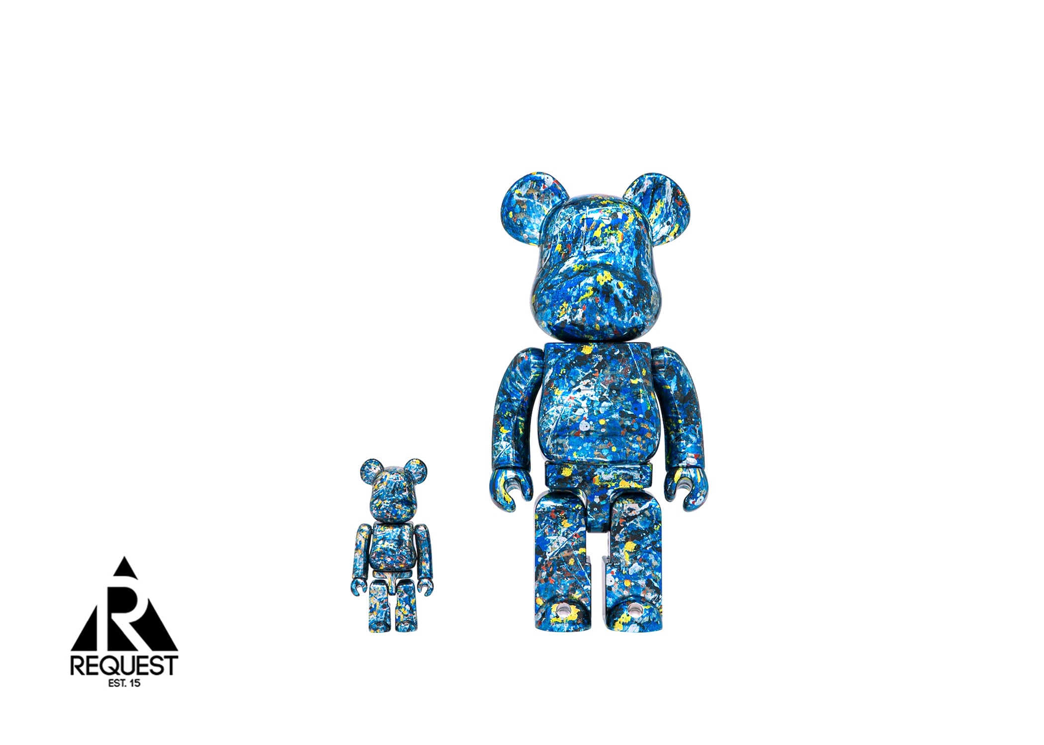 Medicom Be@rbrick 400% & 100% "JACKSON POLLOCK BLUE CHROME"