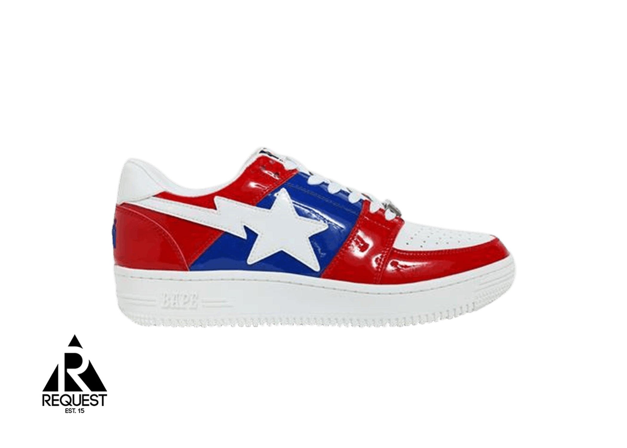 Red white and deals blue bapesta