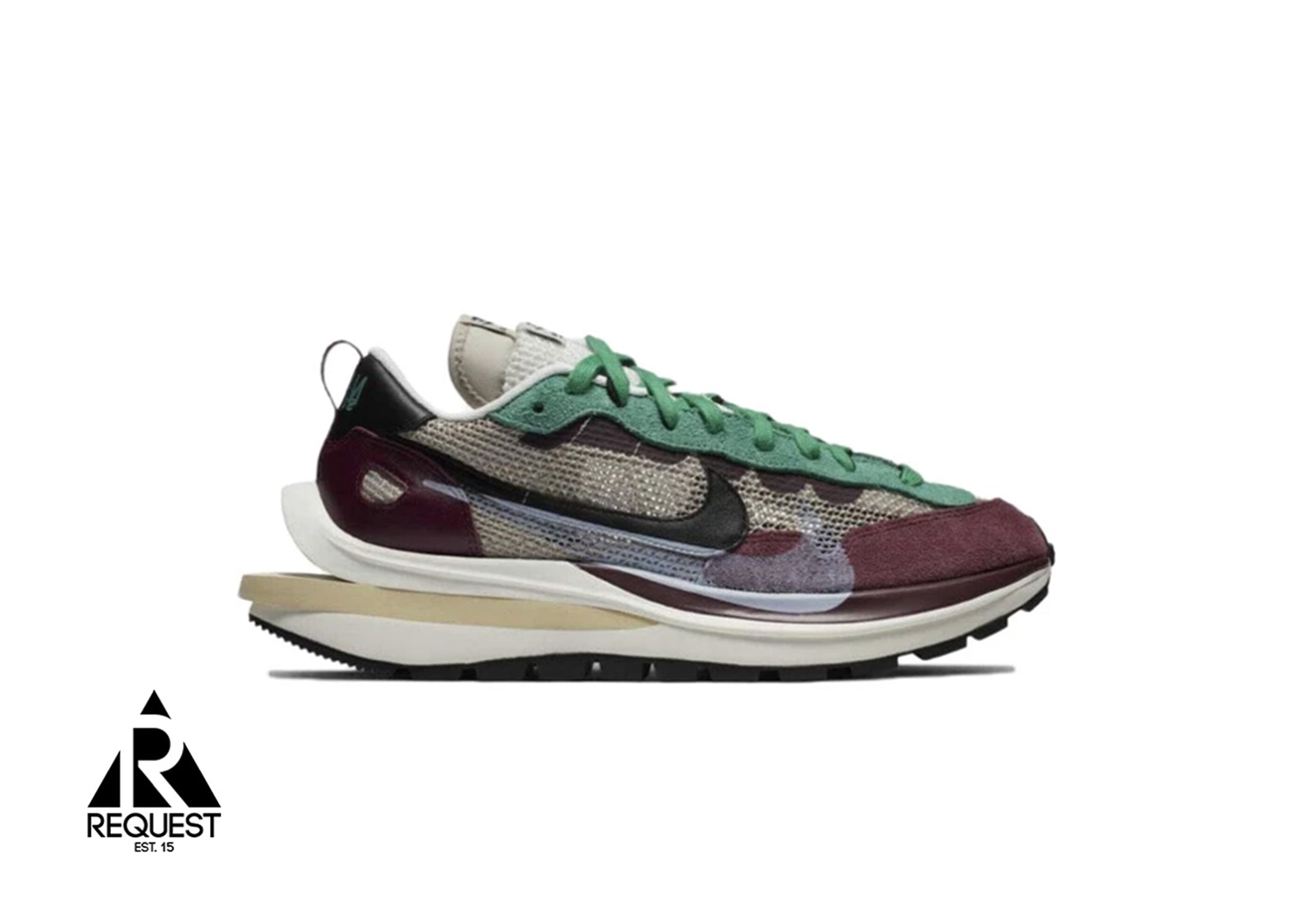 Nike Sacai Vaporwaffle “Villain Red Neptune Green”