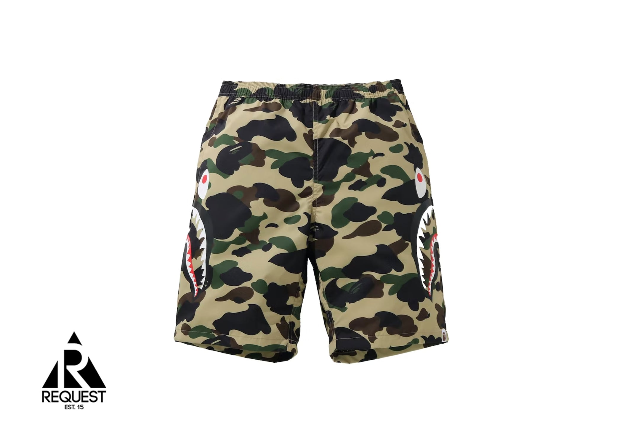 A Bathing Ape Camo Side Shark Beach Shorts "Tan"