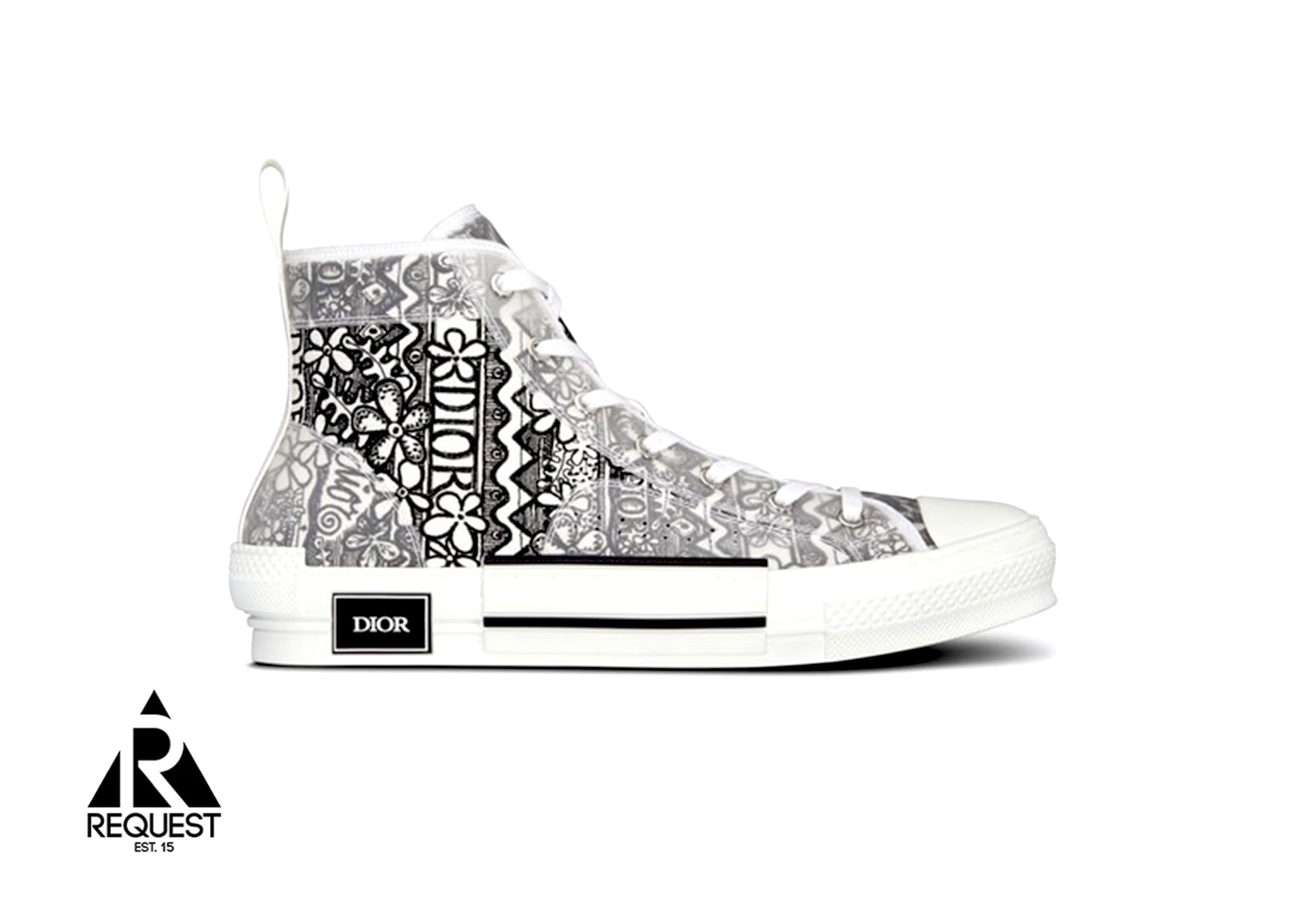 Dior And Shawn B23 High “Black White Embroidery”