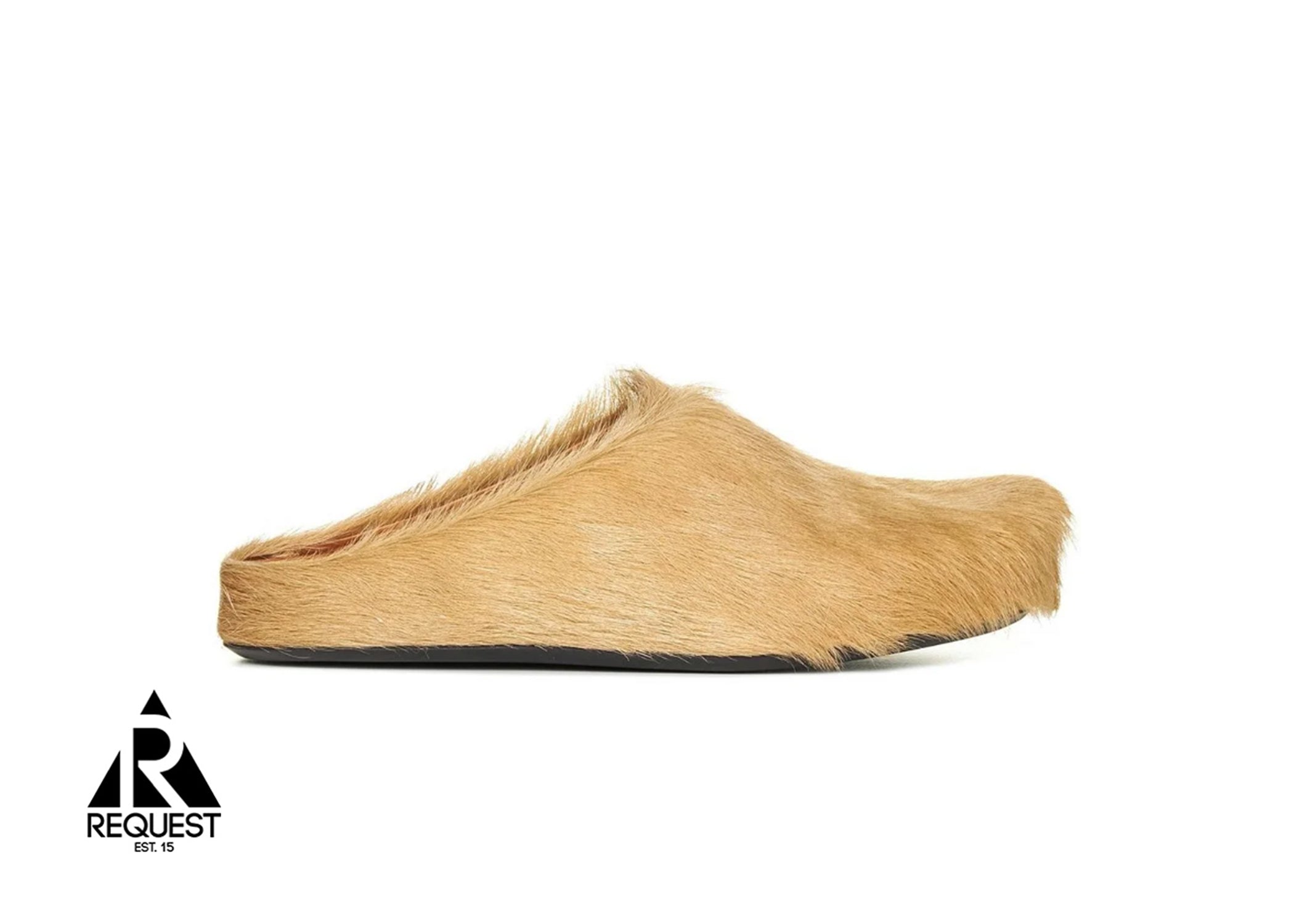 Marni Calf Hair Sabot Slipper "Tan"