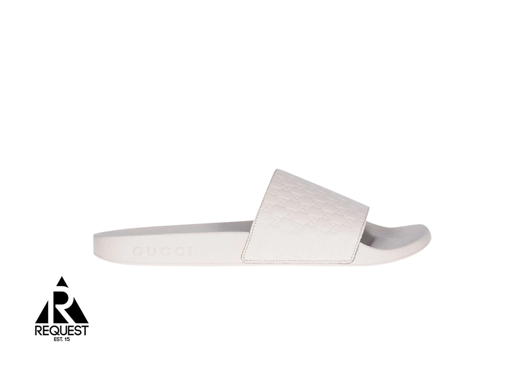 Gucci Womens MicroGuccissima Slide "White"