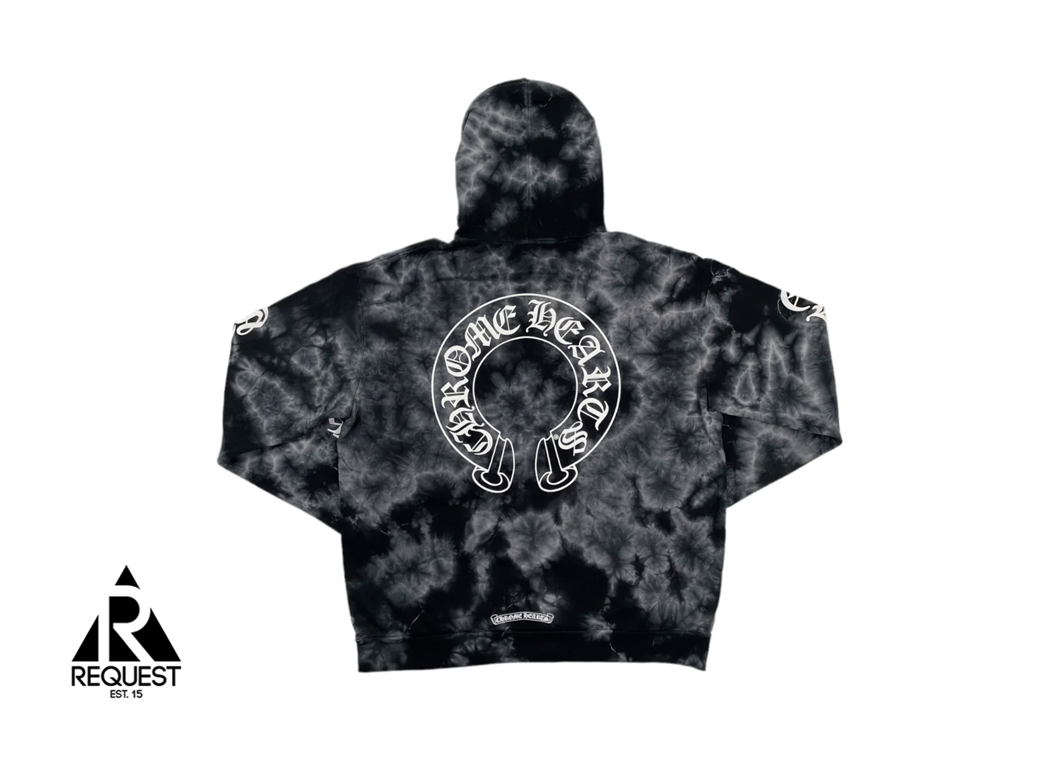 Chrome Hearts Vertical Logo Hoodie "Tie Dye Black"