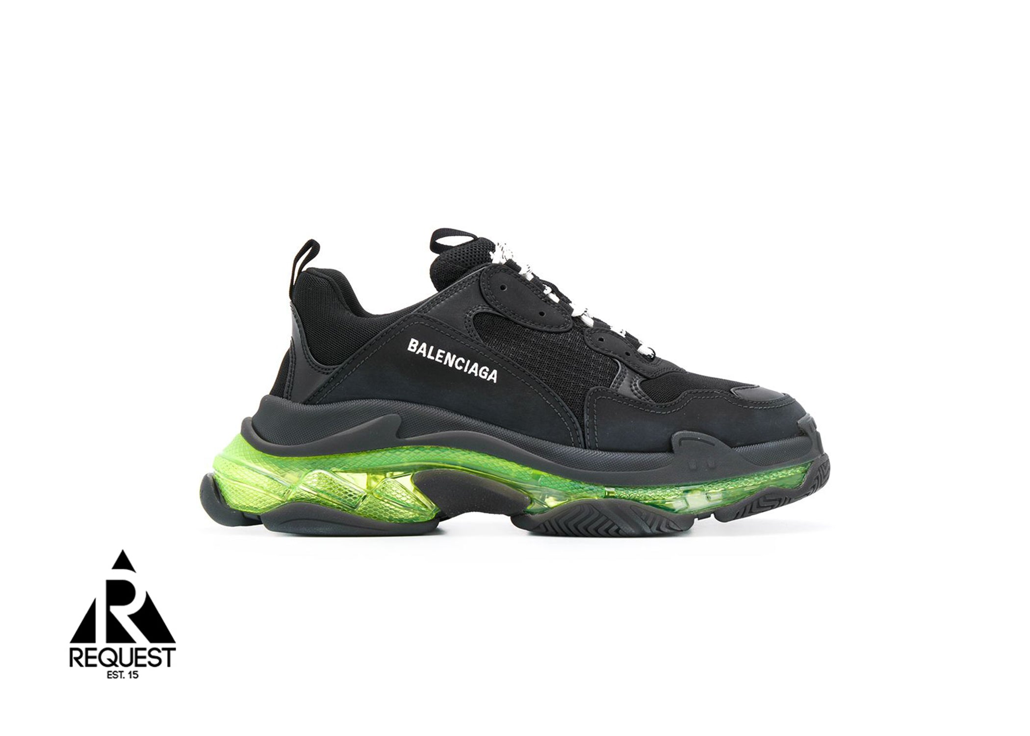 Balenciaga Triple S “Black & Yellow Fluorescent Clear Sole”