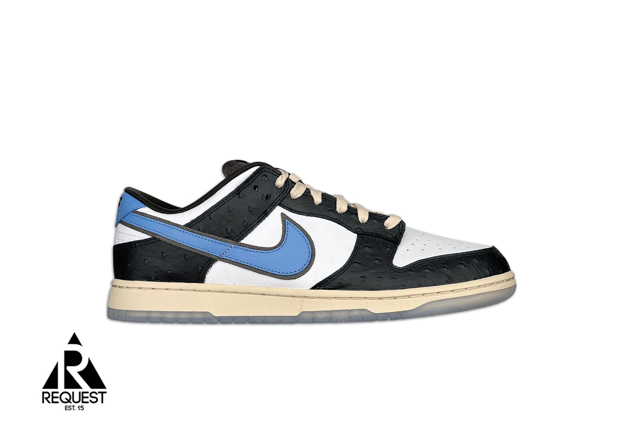 Nike ID Dunk Low "Black Blue Cream Ostrich"