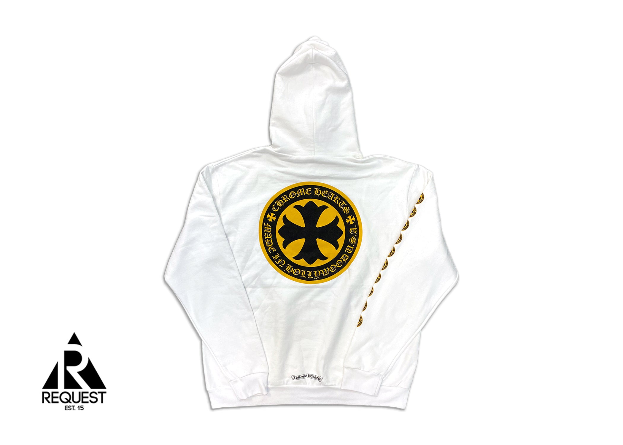 Chrome Hearts Hollywood Yellow Plus Cross Hoodie "White"