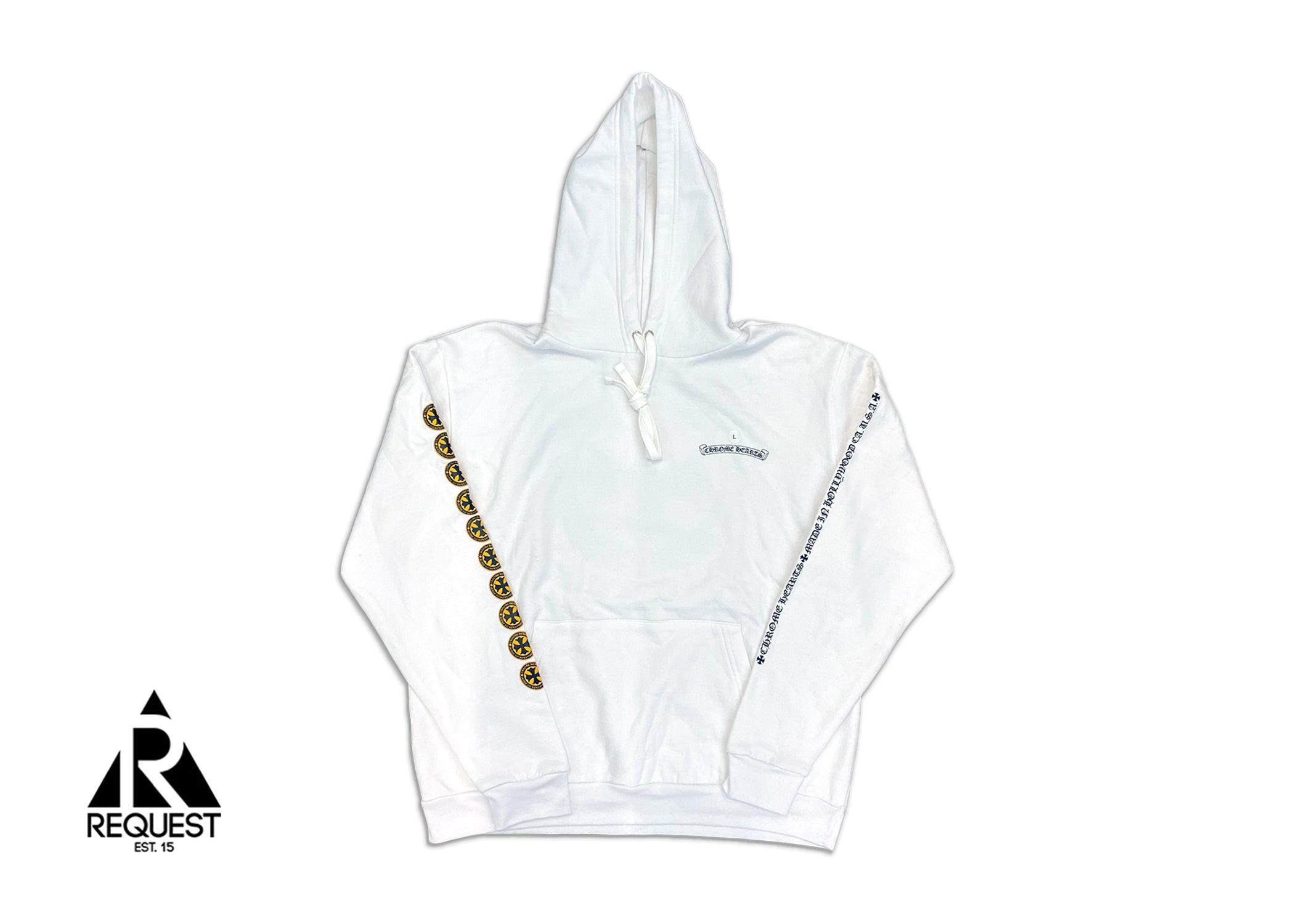 Chrome Hearts Hollywood Yellow Plus Cross Hoodie "White"