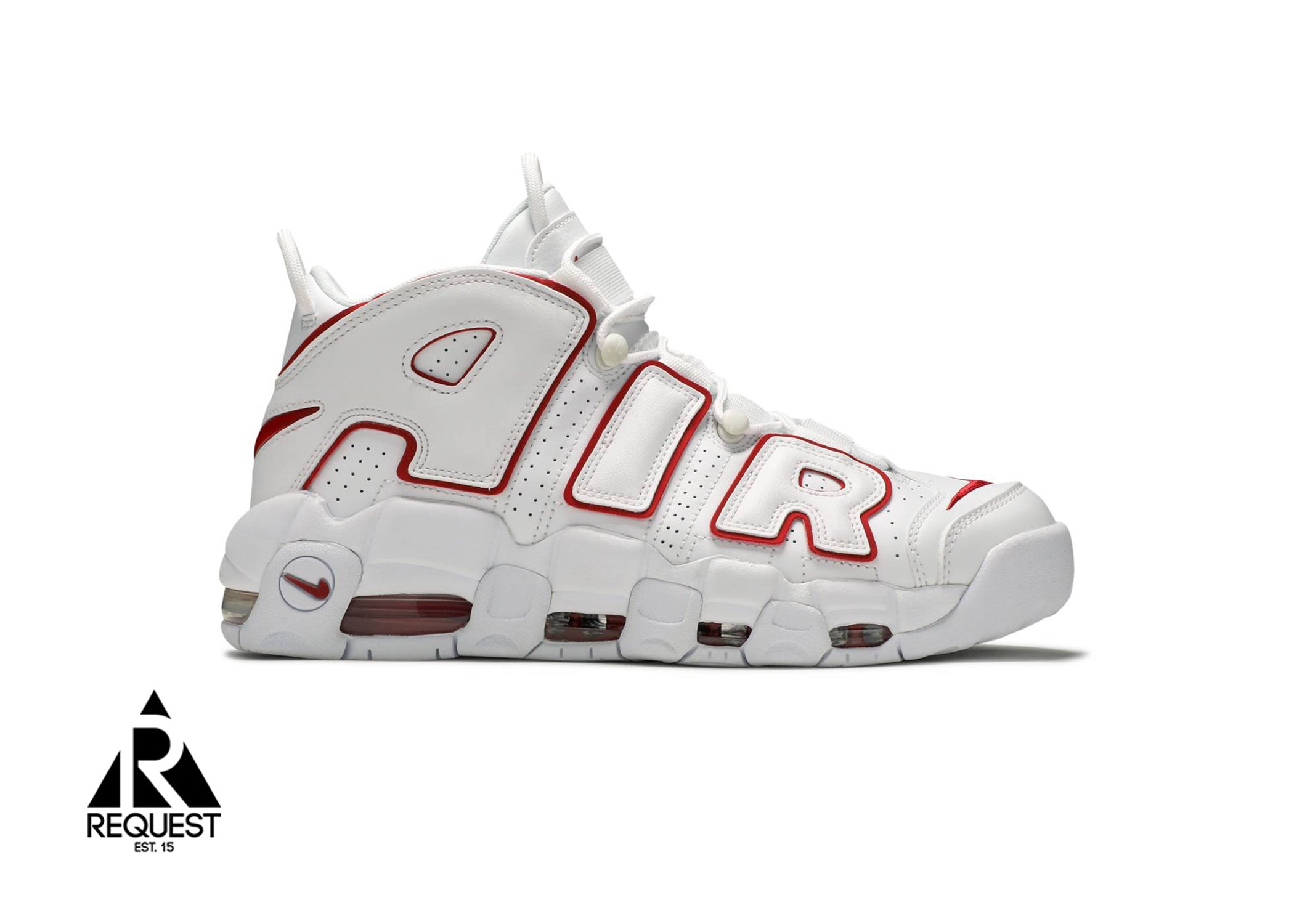 Air More Uptempo “White Varsity Red Outline”