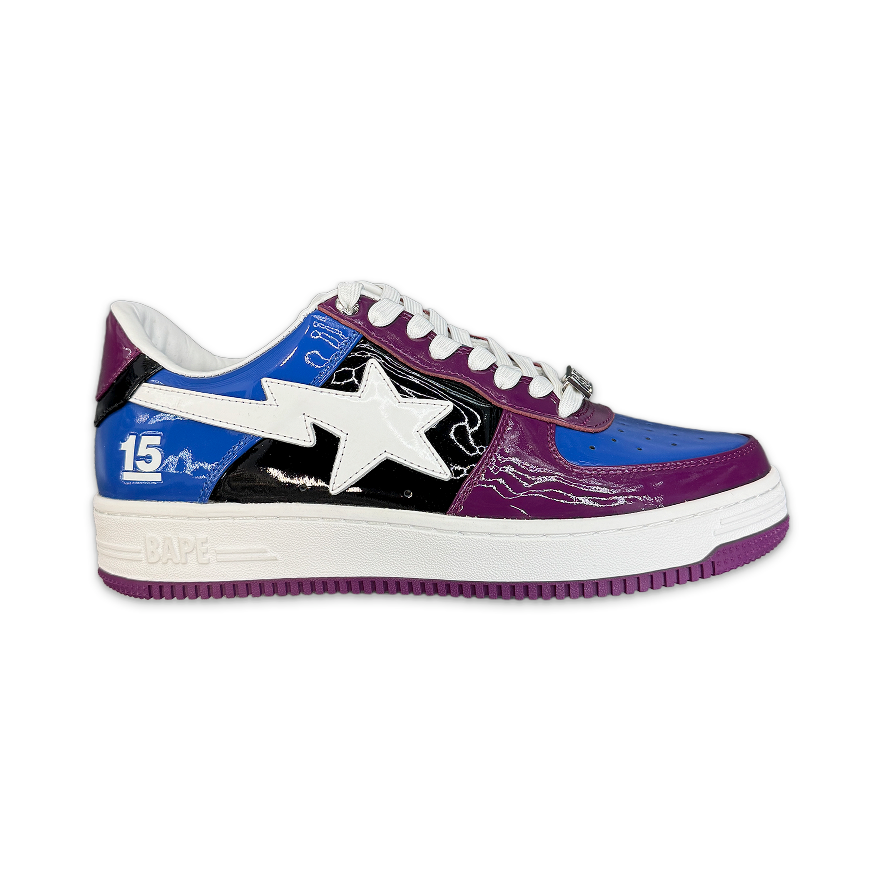 A Bathing Ape (BAPE), Bapesta Low Patent Leather  “Hong Kong 15th Anniversary Camo"
