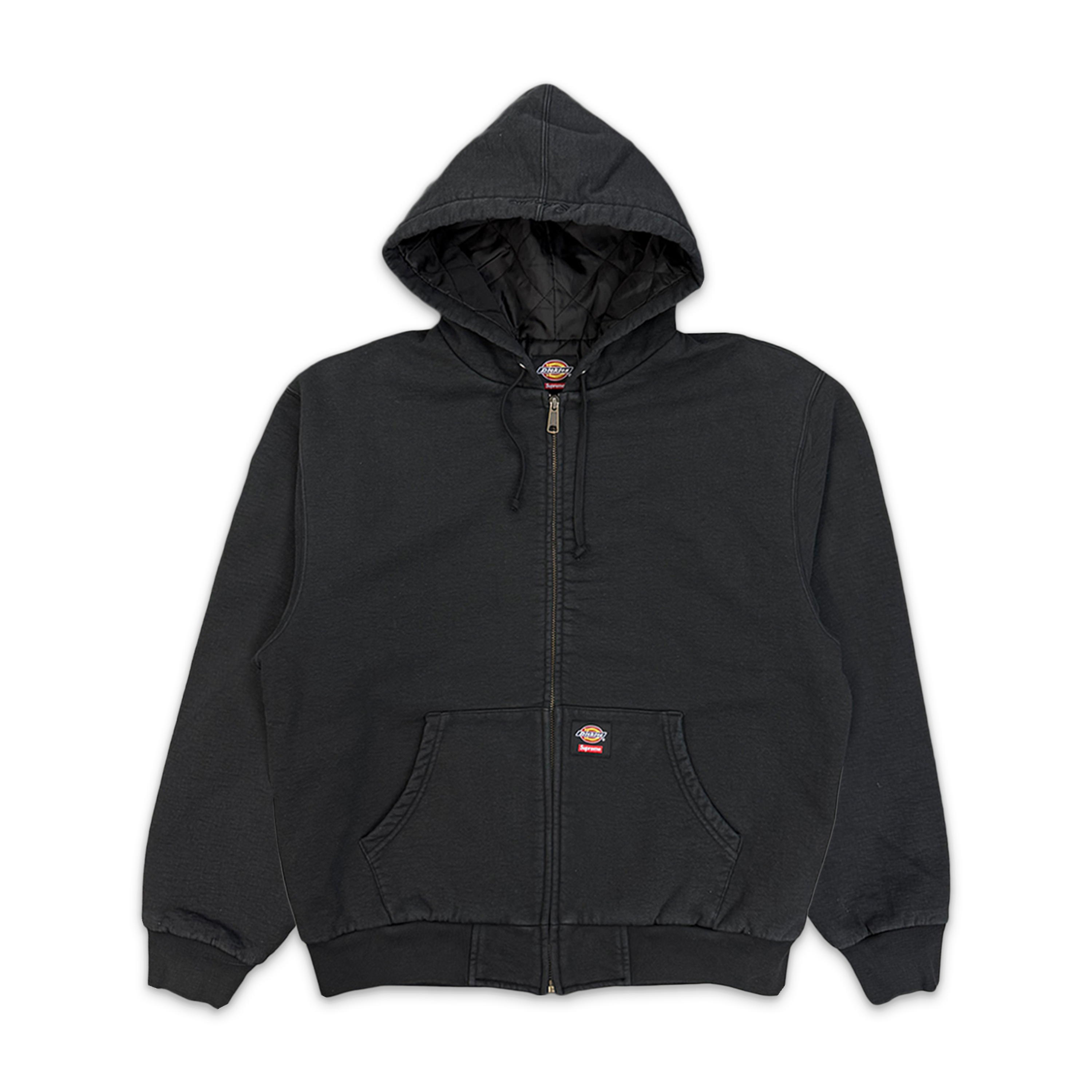 Supreme, x Dickies Quilted Lined Zip Up Hoodie "Black"