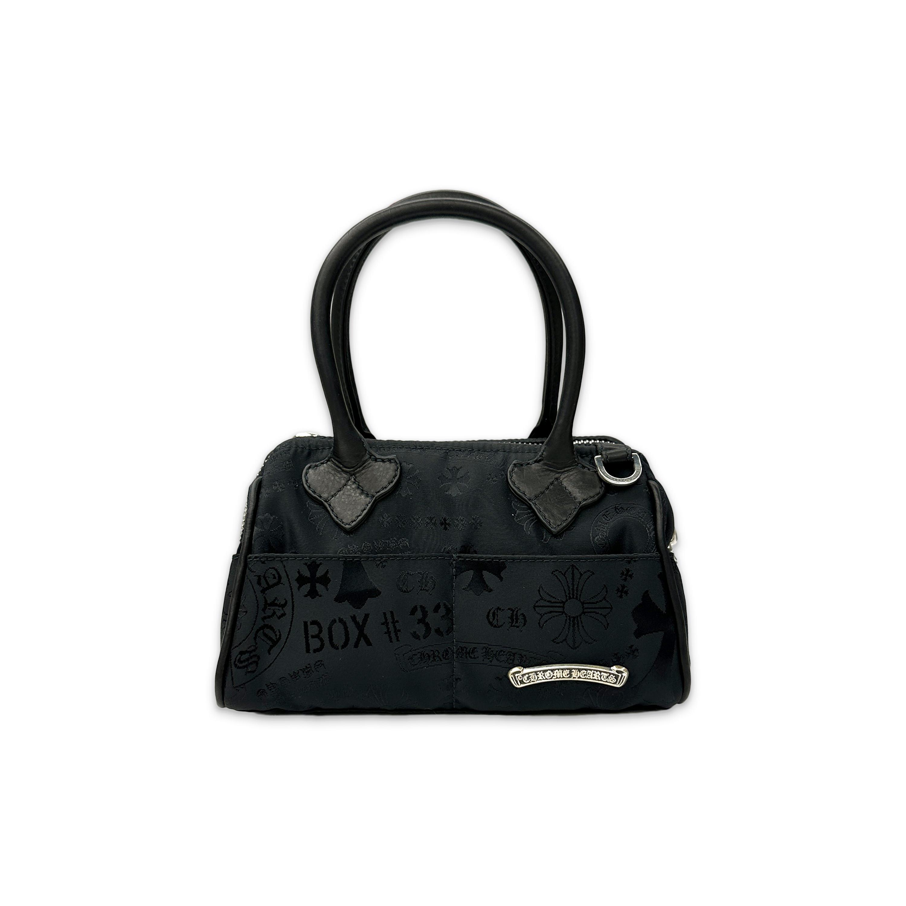 Chrome Hearts, Mochita Leather Handle Bag "Black Nylon"