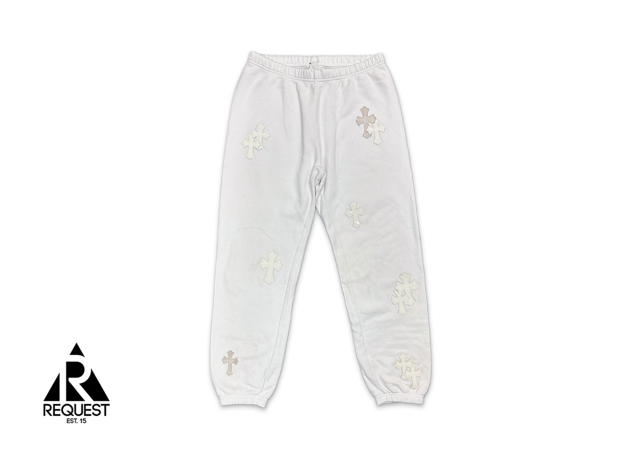 White Cross Patch Sweatpants 