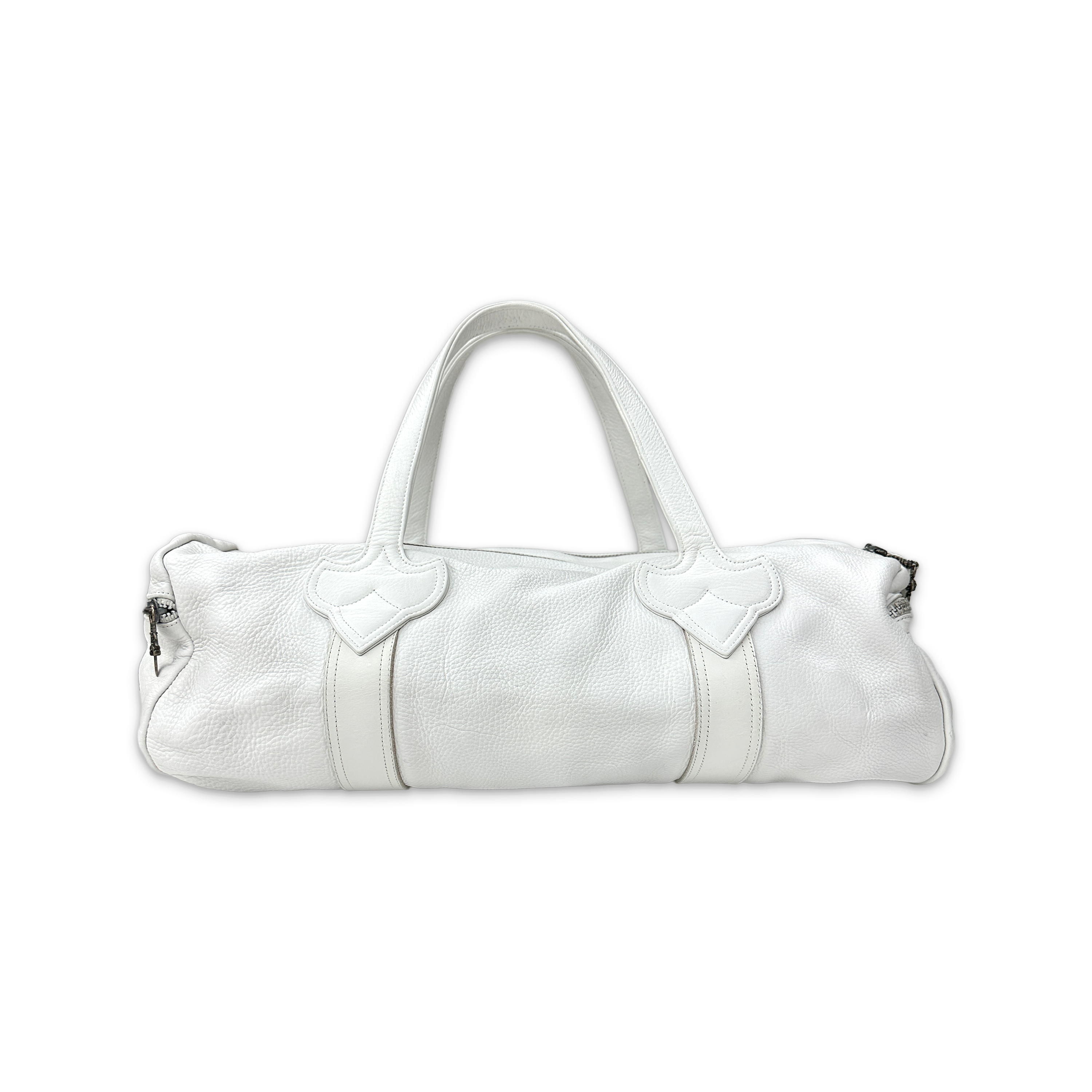Leather Duffle Bag "White"