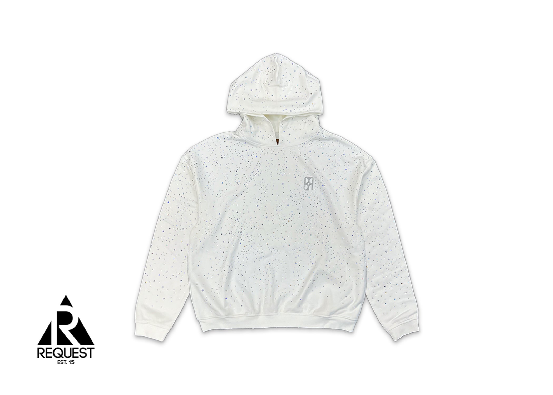 Starry Sky Diamond Hoodie White Small