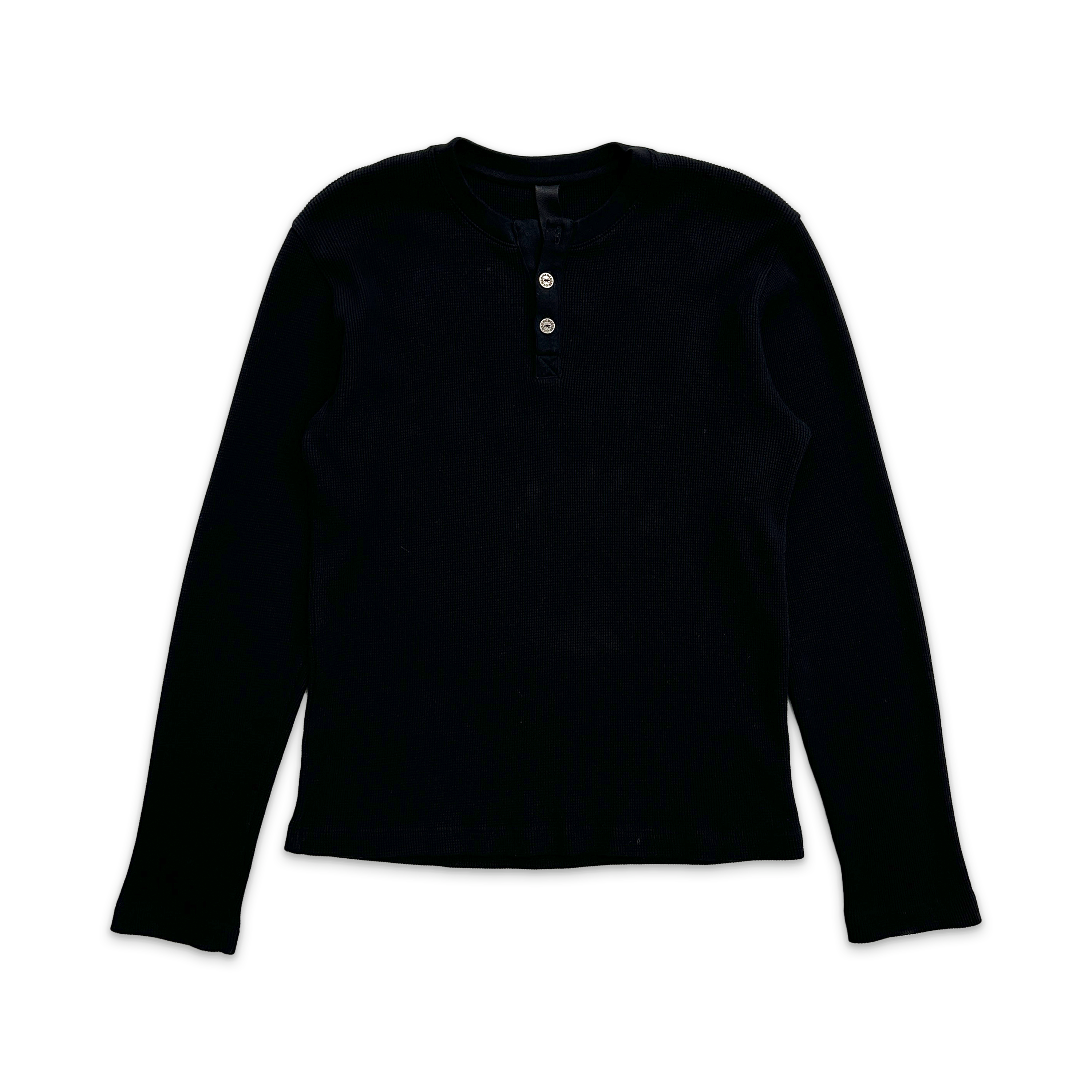 Embroidered Henley L/S  "Black"