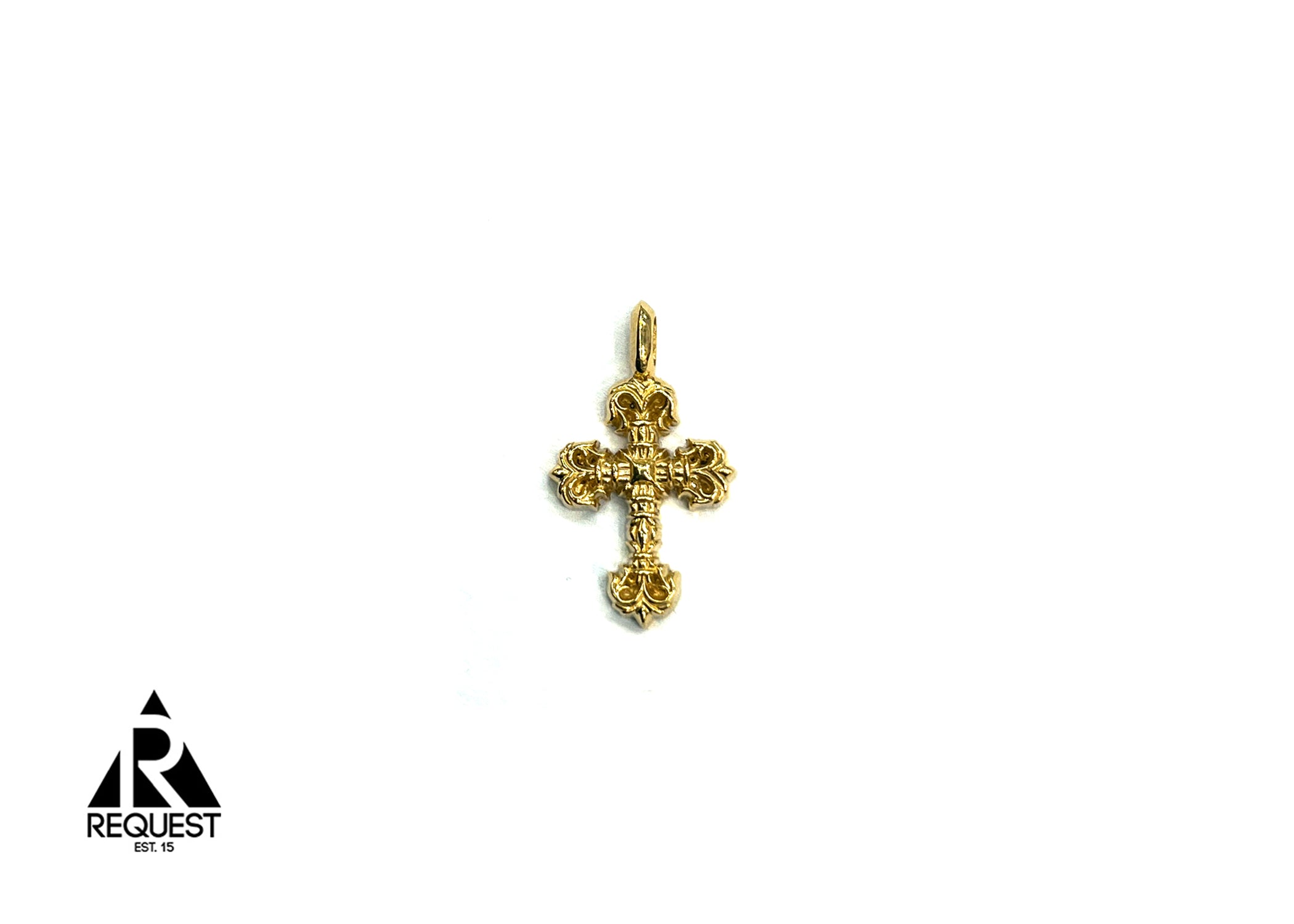 Tiny Filigree Cross Pendant "22K Gold"