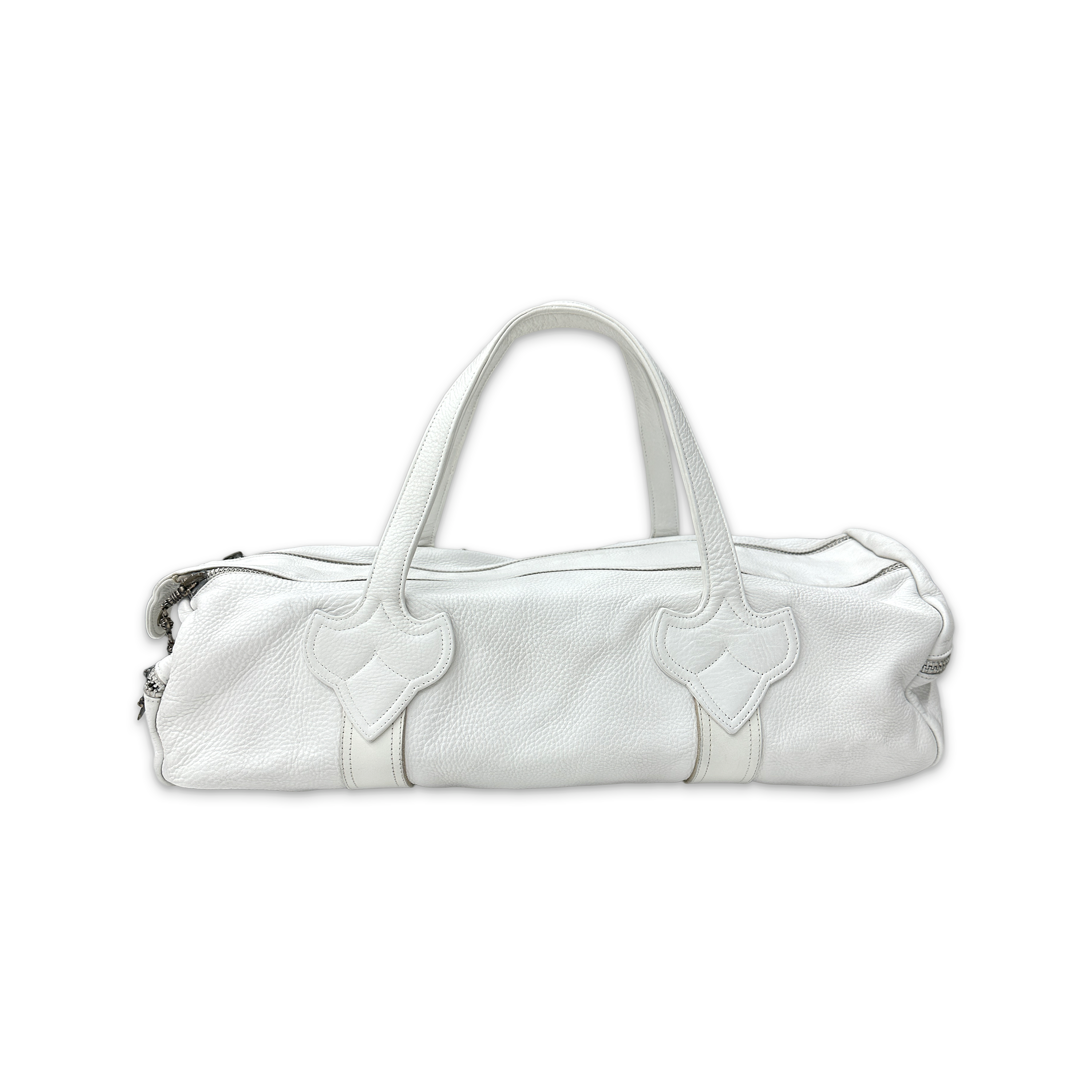 Leather Duffle Bag "White"