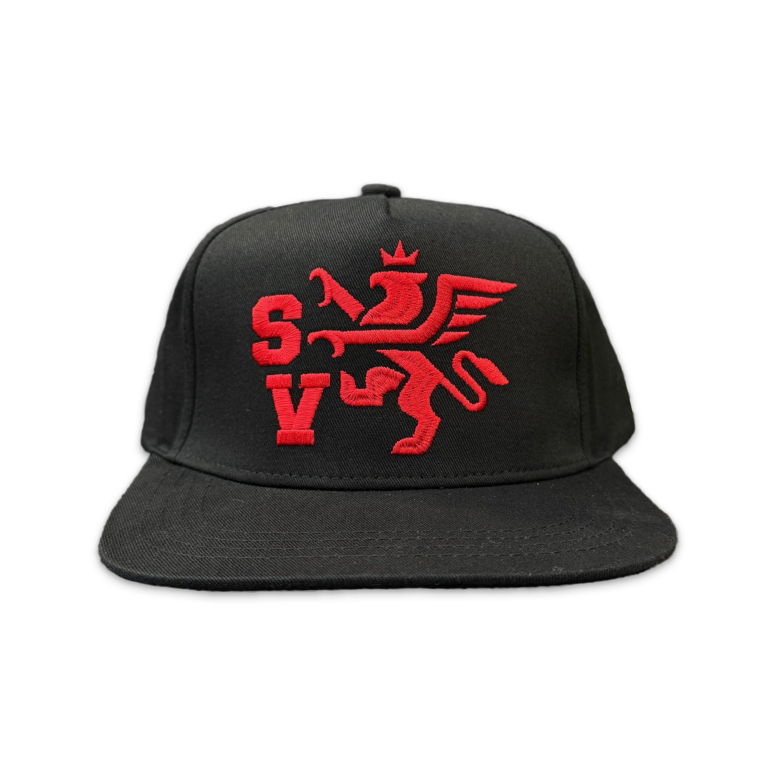 Griffin Snapback Hat “Black Red"