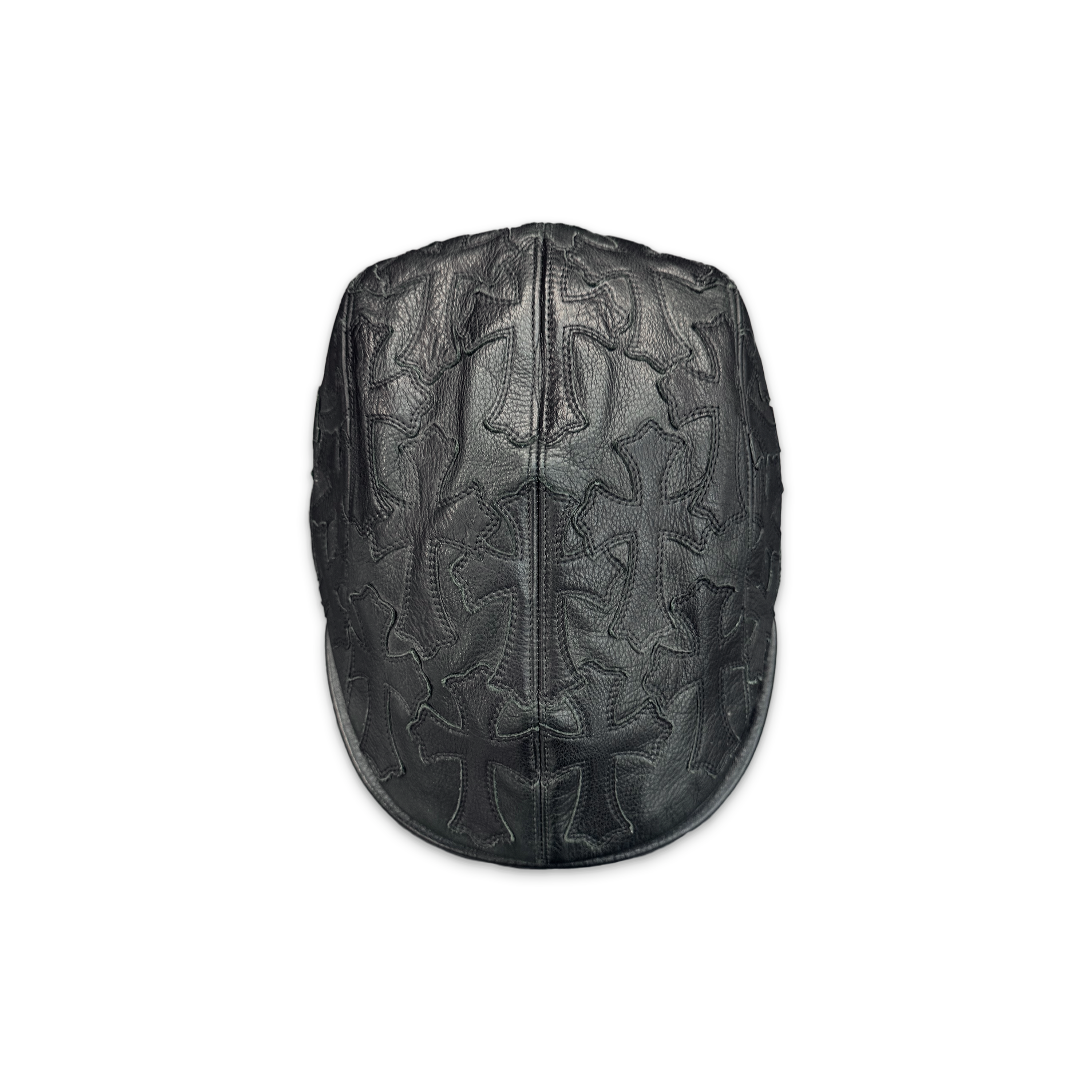 Chrome Hearts, Leather Cross Patch Ivy Skelly Hat "Black"