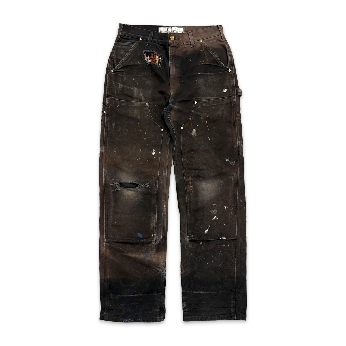 Vintage, Carhartt Distressed Double Knee Carpenter "Washed Brown"