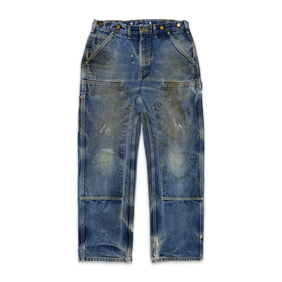 Vintage, Carhartt Distressed Double Knee Carpenter "Denim Blue"
