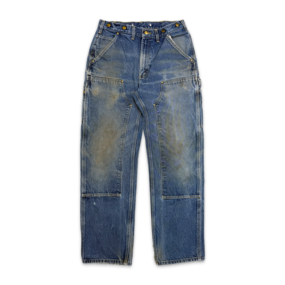 Vintage, Carhartt Distressed Double Knee Carpenter "Denim Blue"