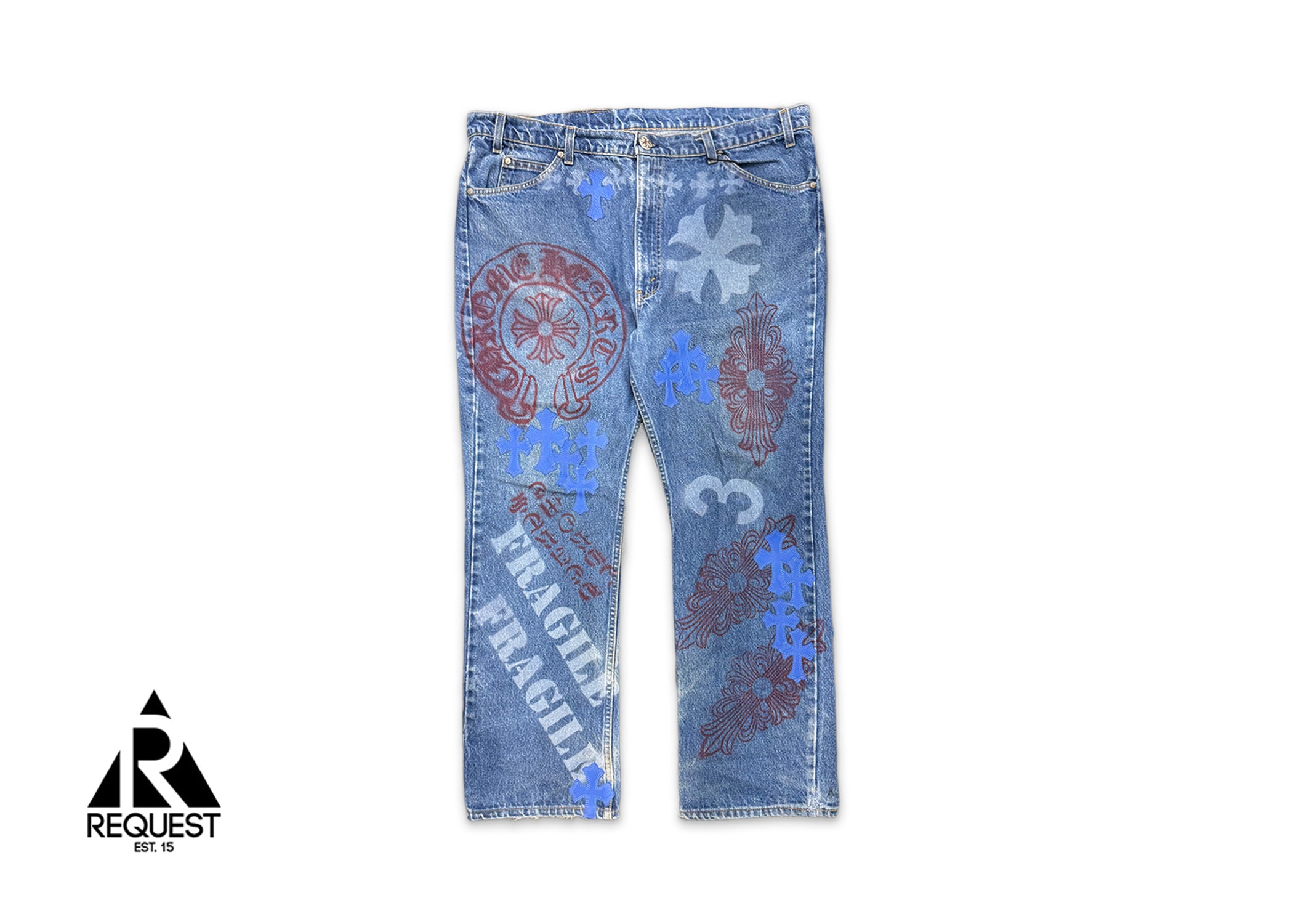 Levi's Medium Blue Stencil Denim "Blue Crosses"