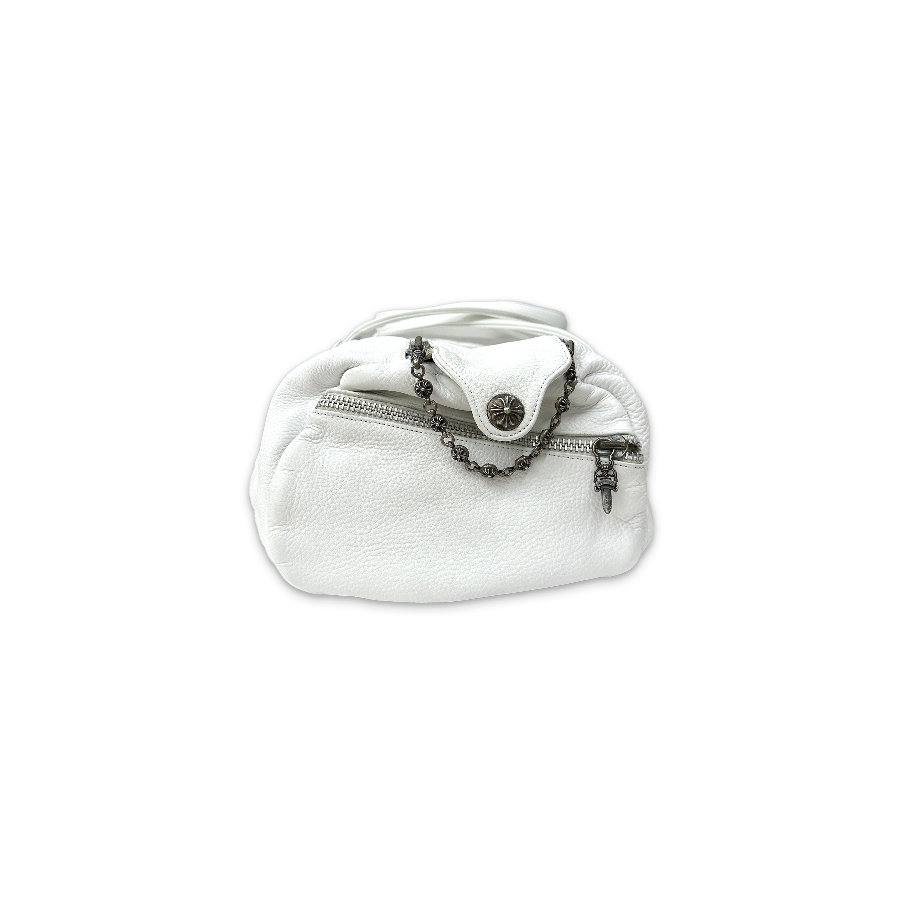 Leather Duffle Bag "White"