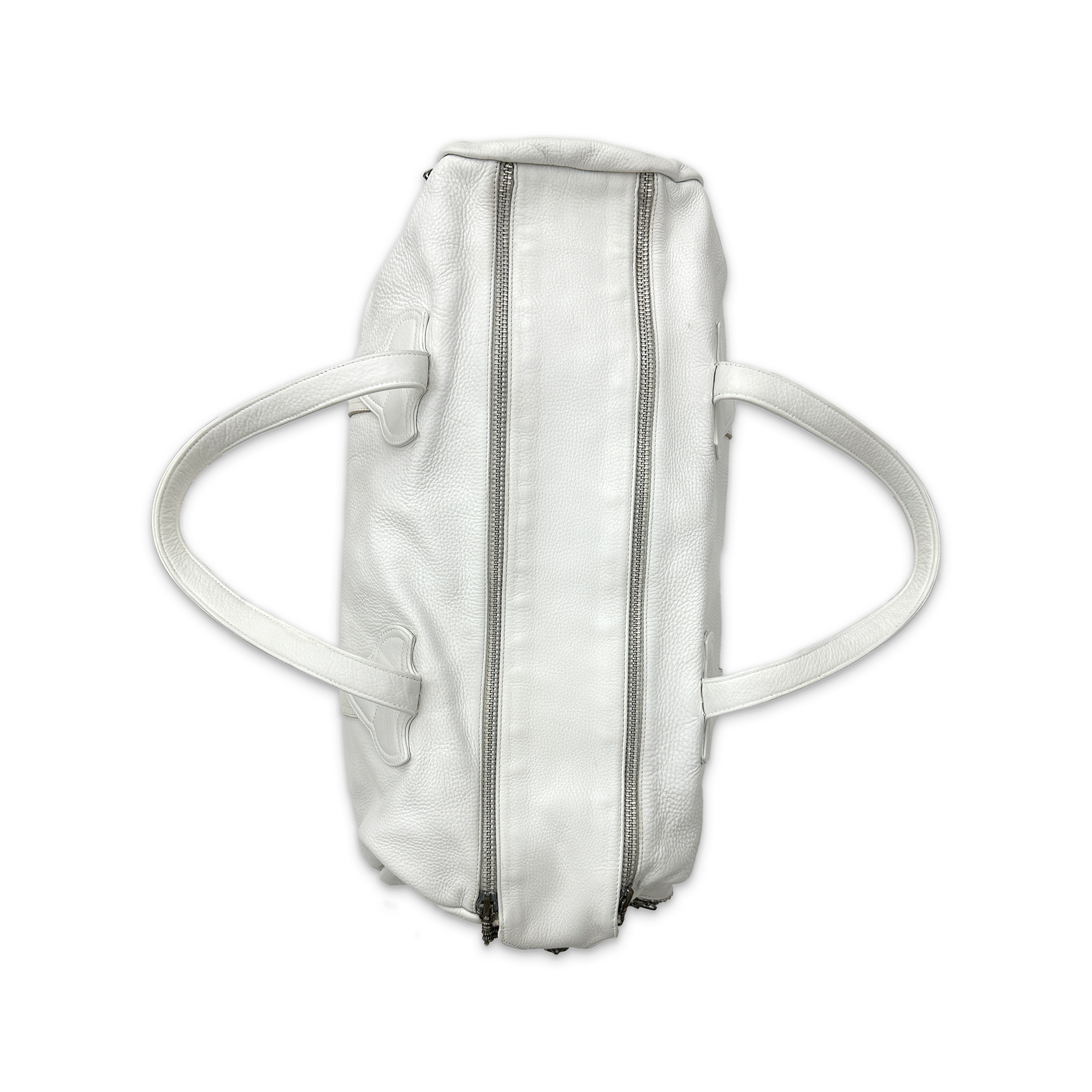Leather Duffle Bag "White"