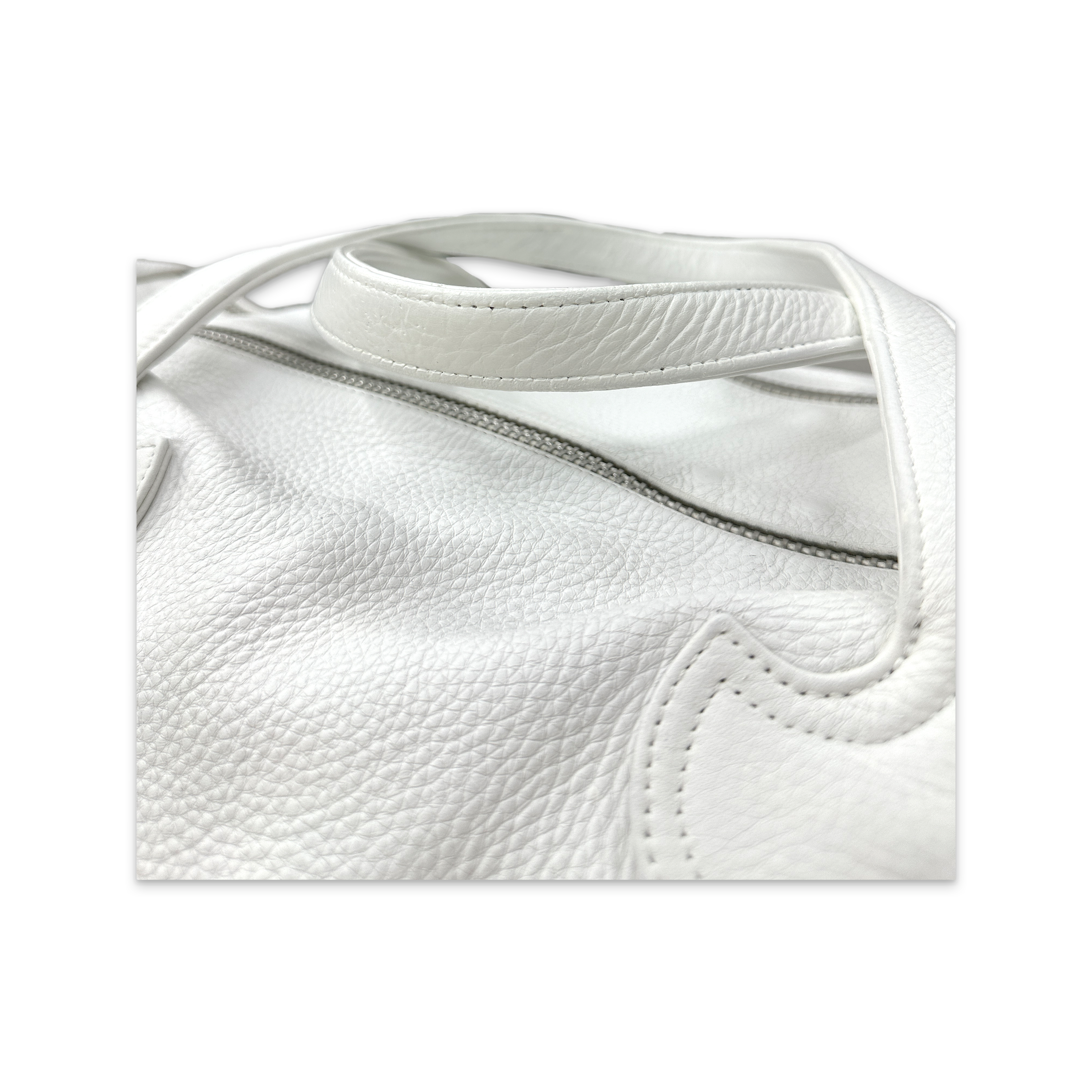Leather Duffle Bag "White"