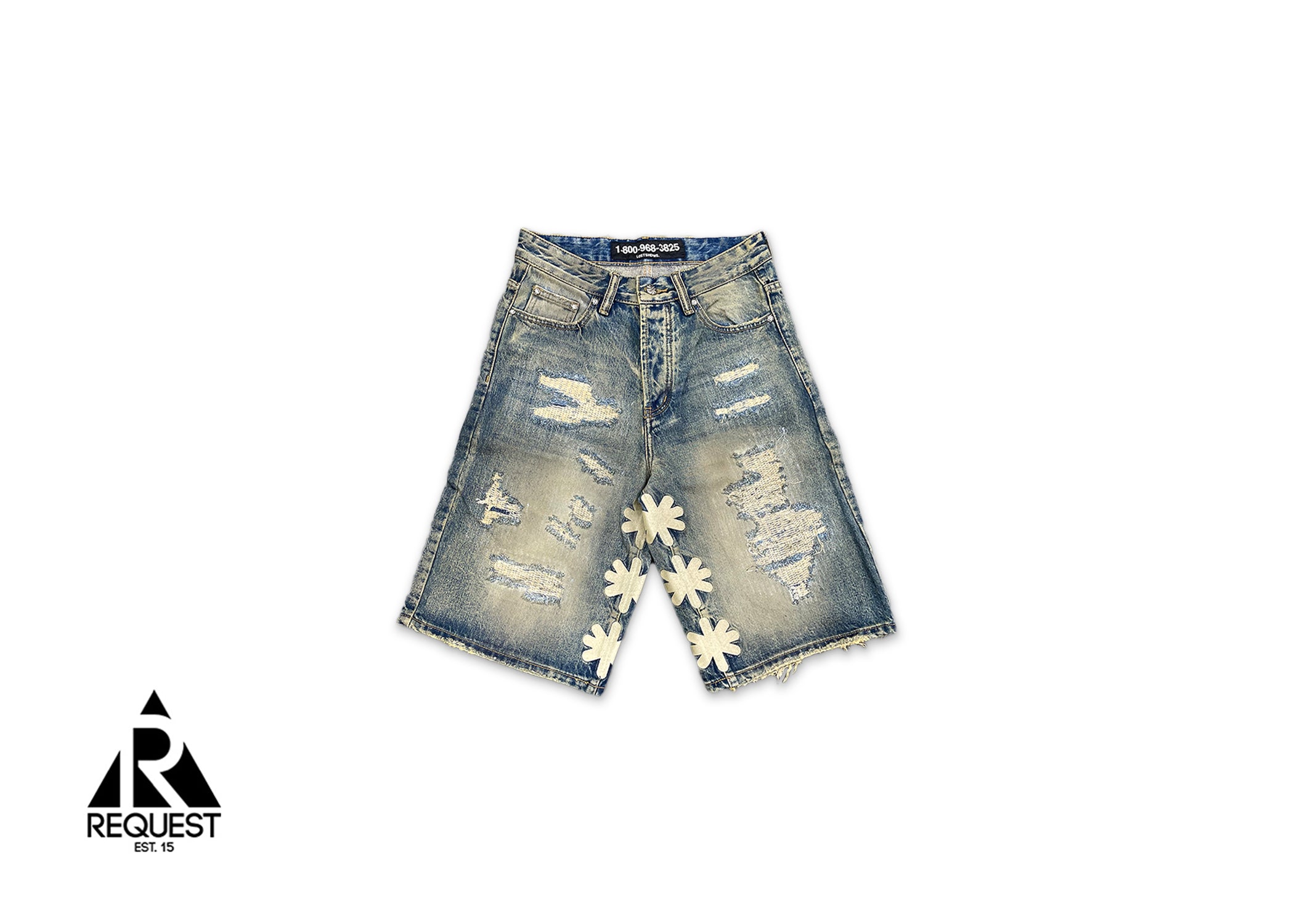 DSTROY Denim Shorts "Light Wash/Bone"