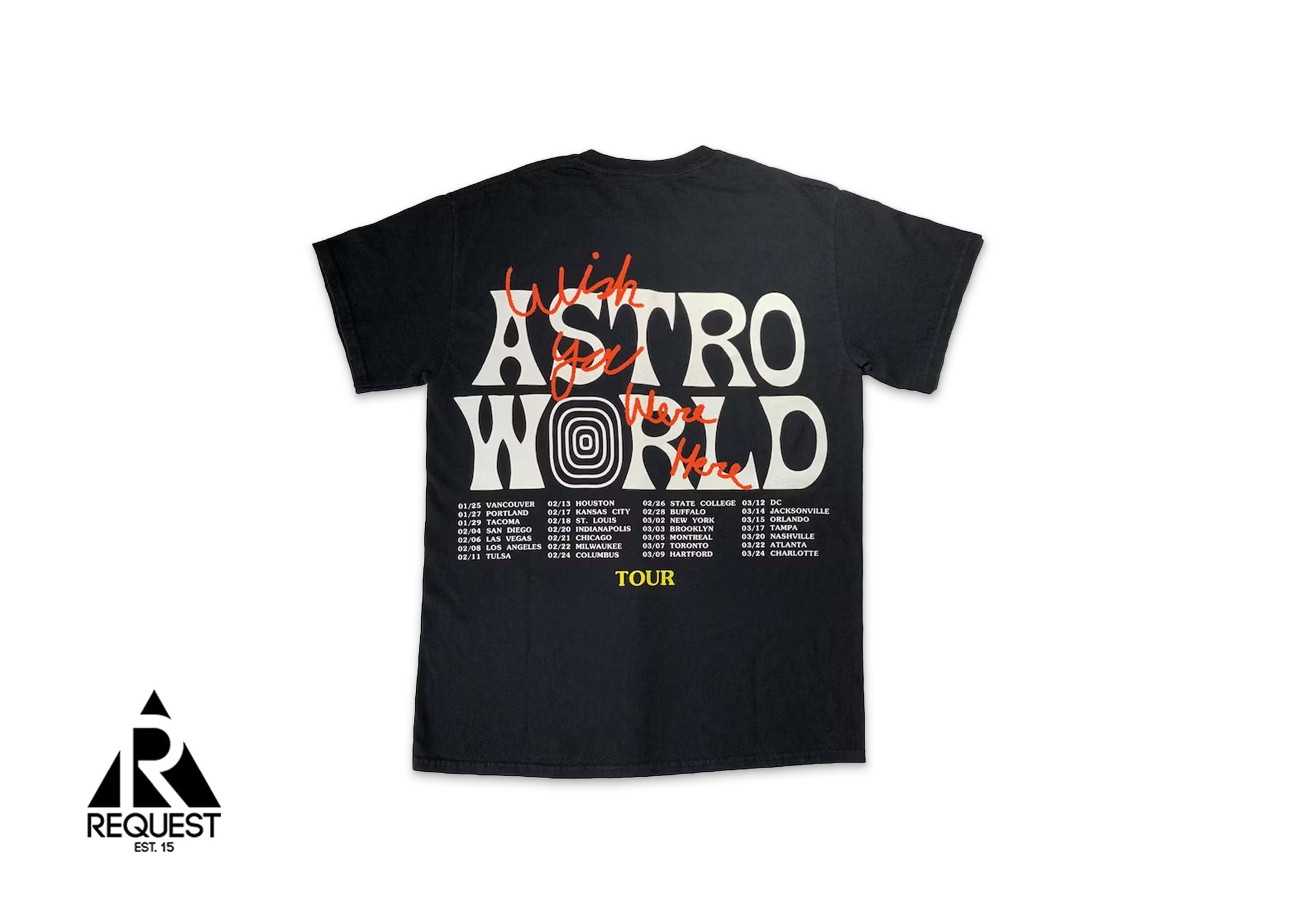 Travis Scott Astroworld Tour Wish You Were Here Tee "Black"