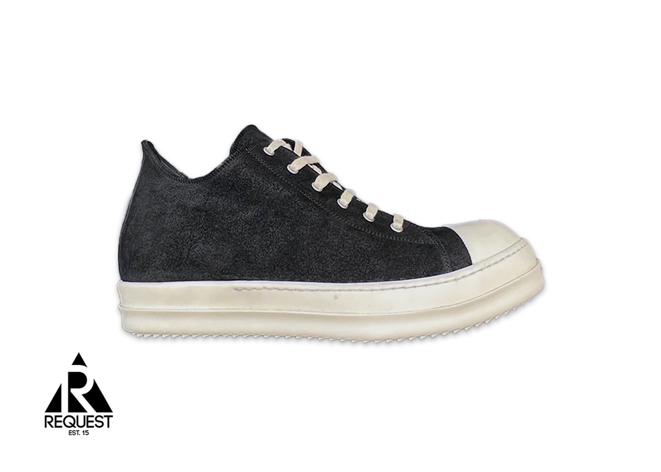 Rick Owens Suede Ramones Low "Black Milk"