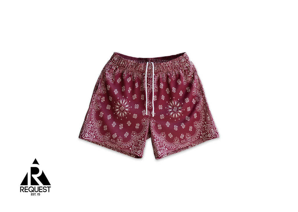 Bravest Studios Paisley Shorts Burgundy