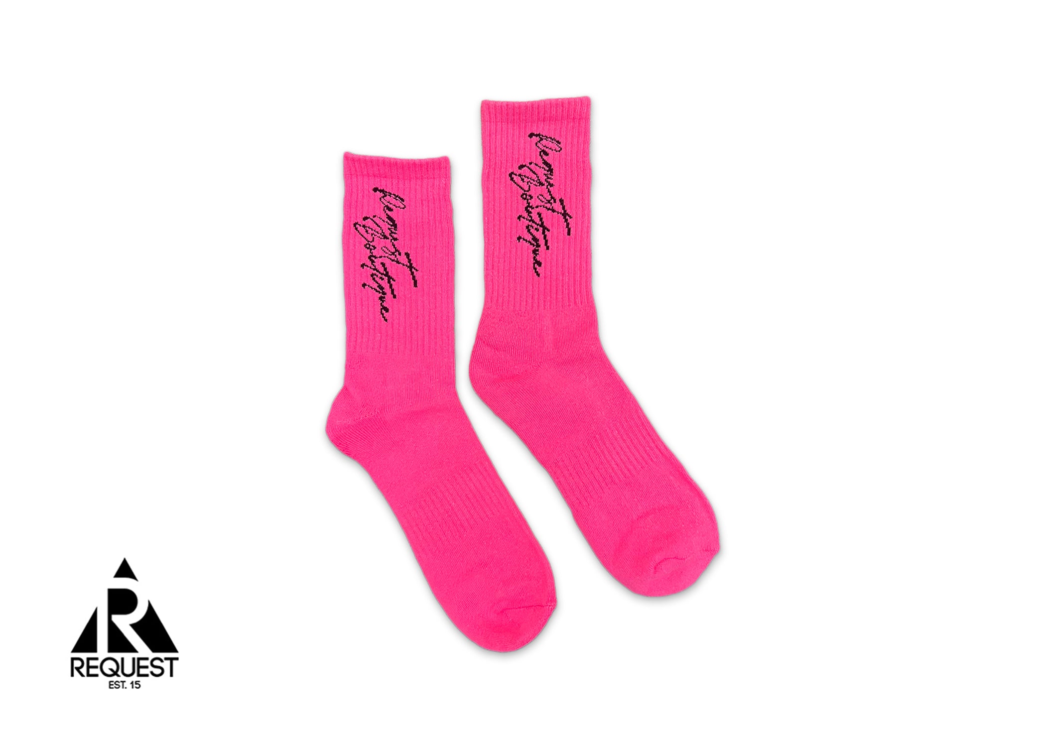 Request Vertical Script Socks "Pink"