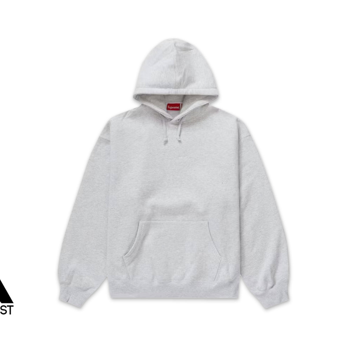 Supreme Satin Appliqué Hooded Sweatshirt “Ash Grey