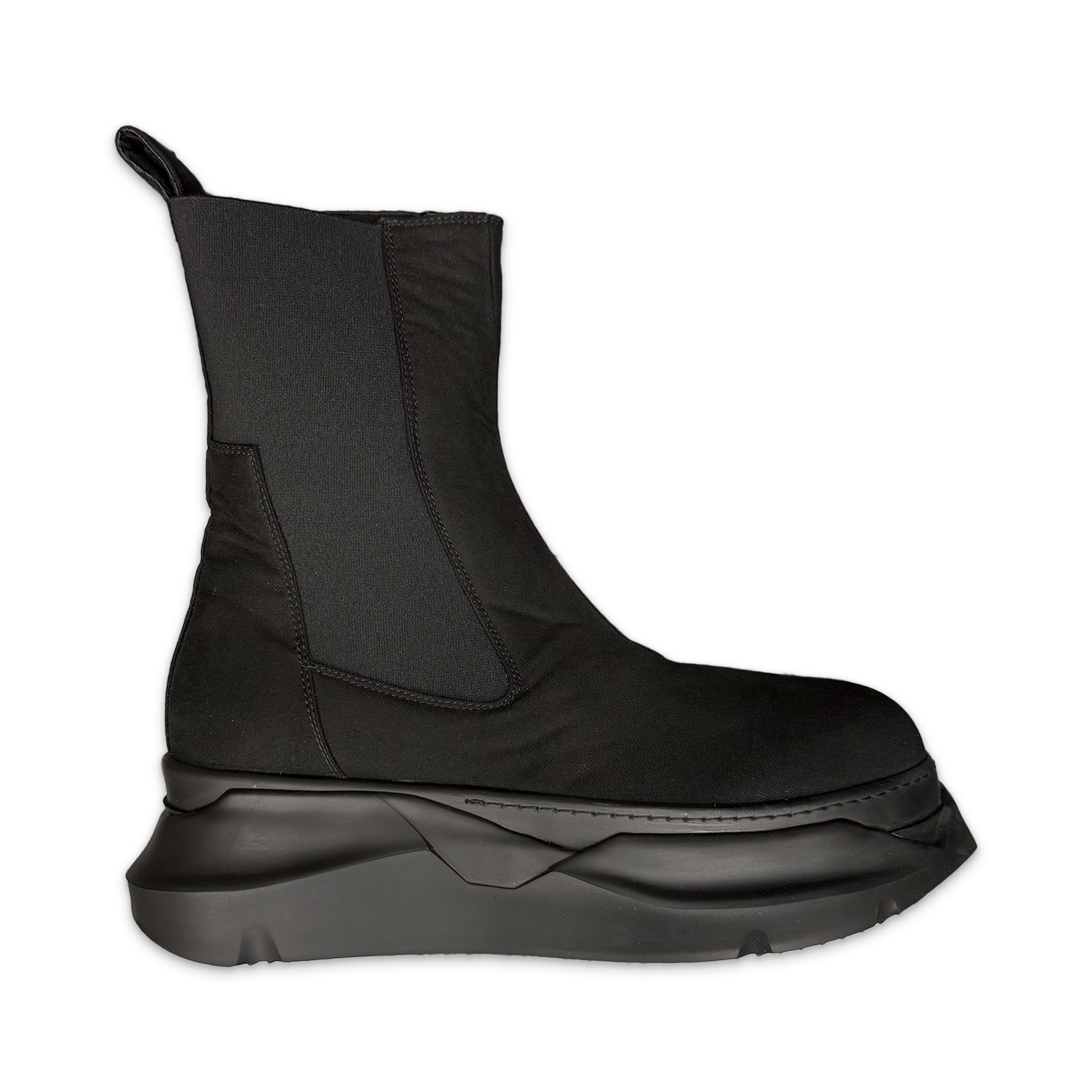 Rick Owens DRKSHDW, Beetle Abstract Boots "Black Black"