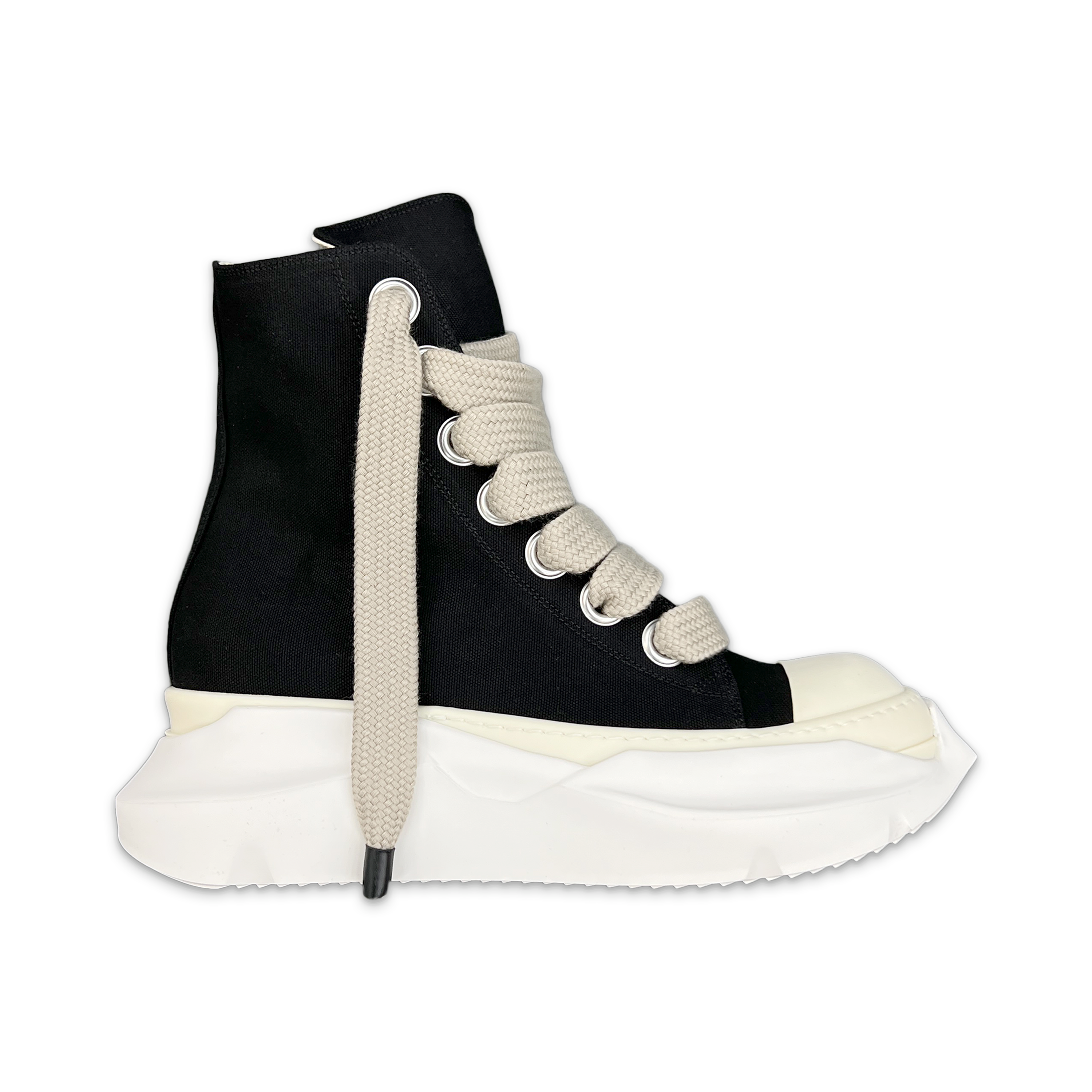 Rick Owens DRKSHDW, Porterville Jumbo Abstract Sole Ramones High "Black Milk"